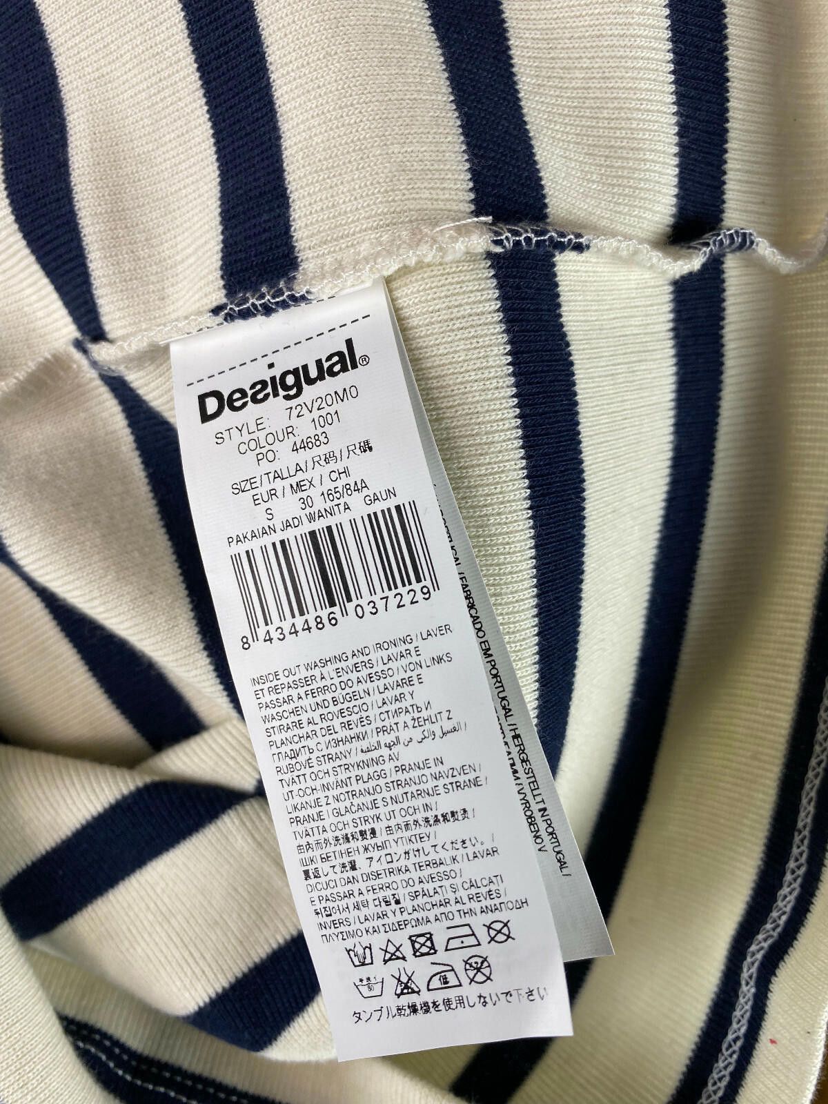 Desigual Desigual White Stripe Bodycon A-Line Dress Size S Size S / US 4 / IT 40 - 10 Thumbnail