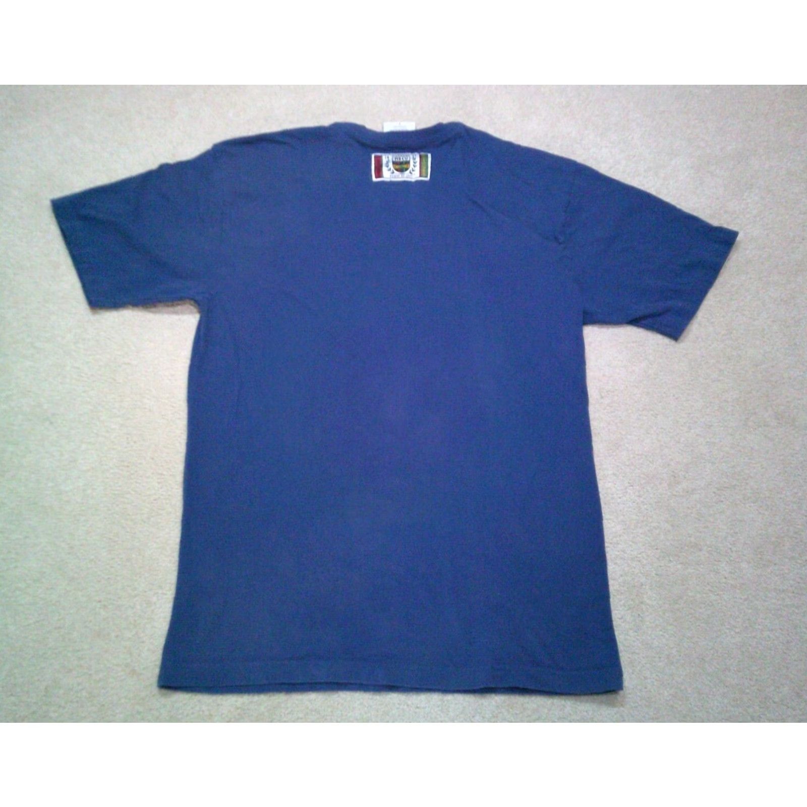 Vintage Cross Colours HBCU T Shirt Large Blue Mens Short Sleeve Crew Neck 90s Hip Hop Logo Knit Cotton All Seasons Regular Size US L / EU 52-54 / 3 - 2 Thumbnail