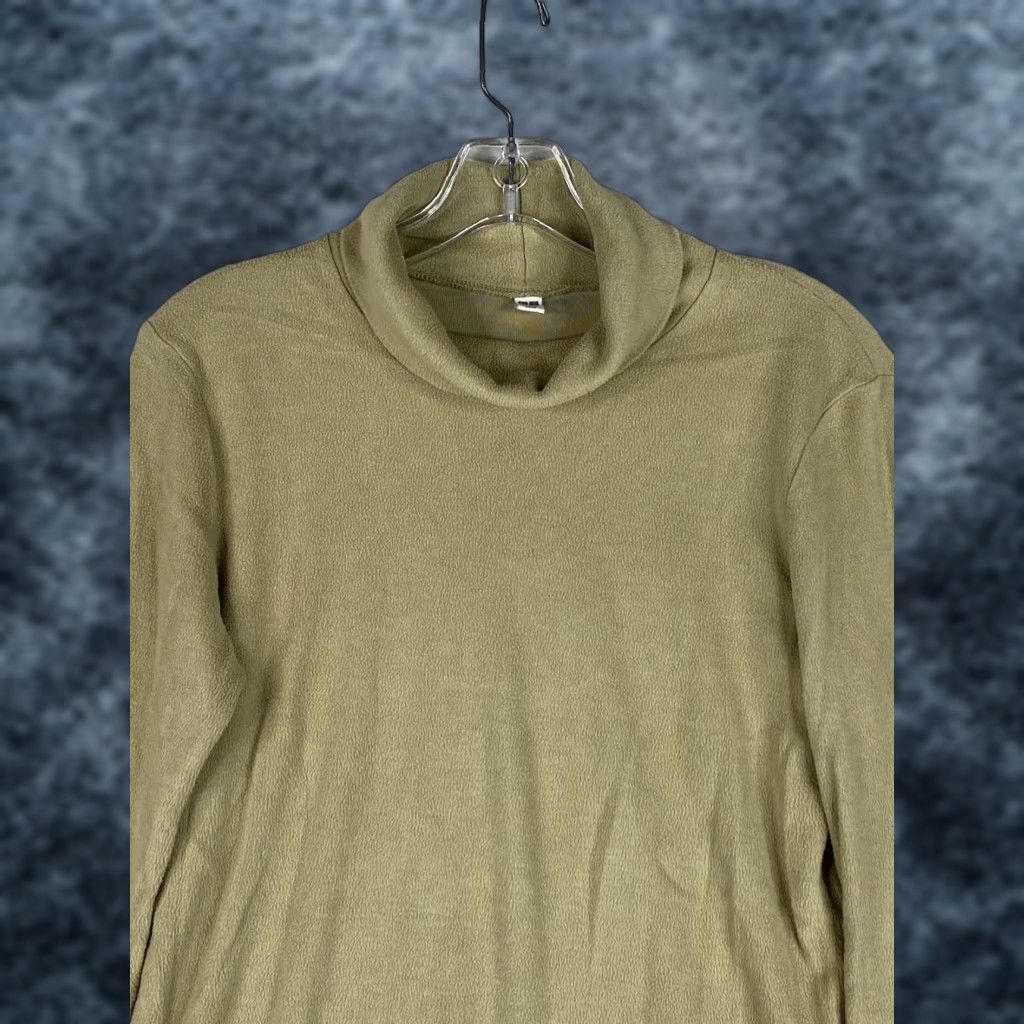 Uniqlo Uniqlo Sweater Womens L Tan Long Sleeve Turtleneck Pullover Fleece Stretch Soft Casual Fall Winter Size L / US 10 / IT 46 - 1 Thumbnail
