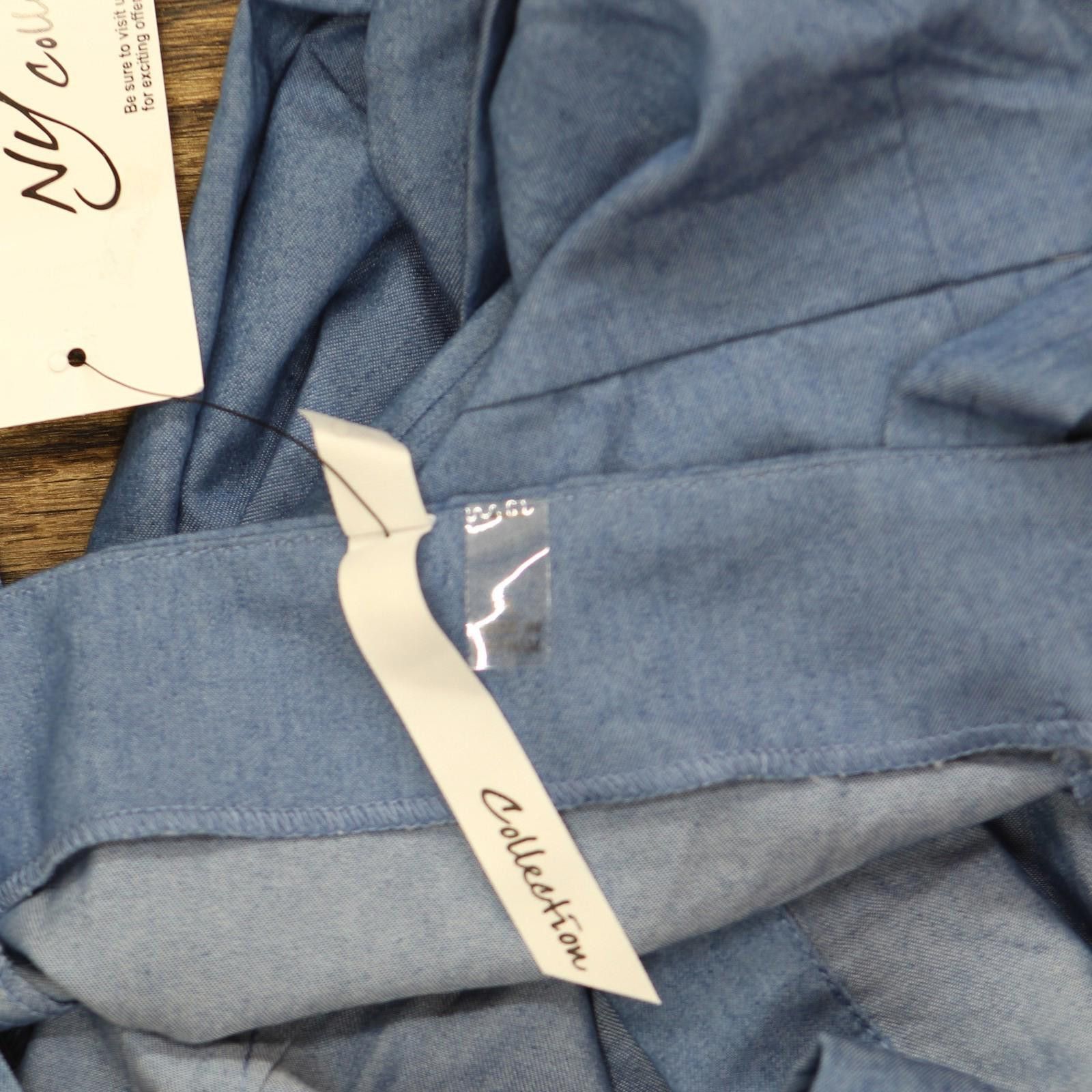 Other Nwt Ny Collection Knee-length Shirtdress Denim Blue Pl Size L / US 10 / IT 46 - 4 Thumbnail