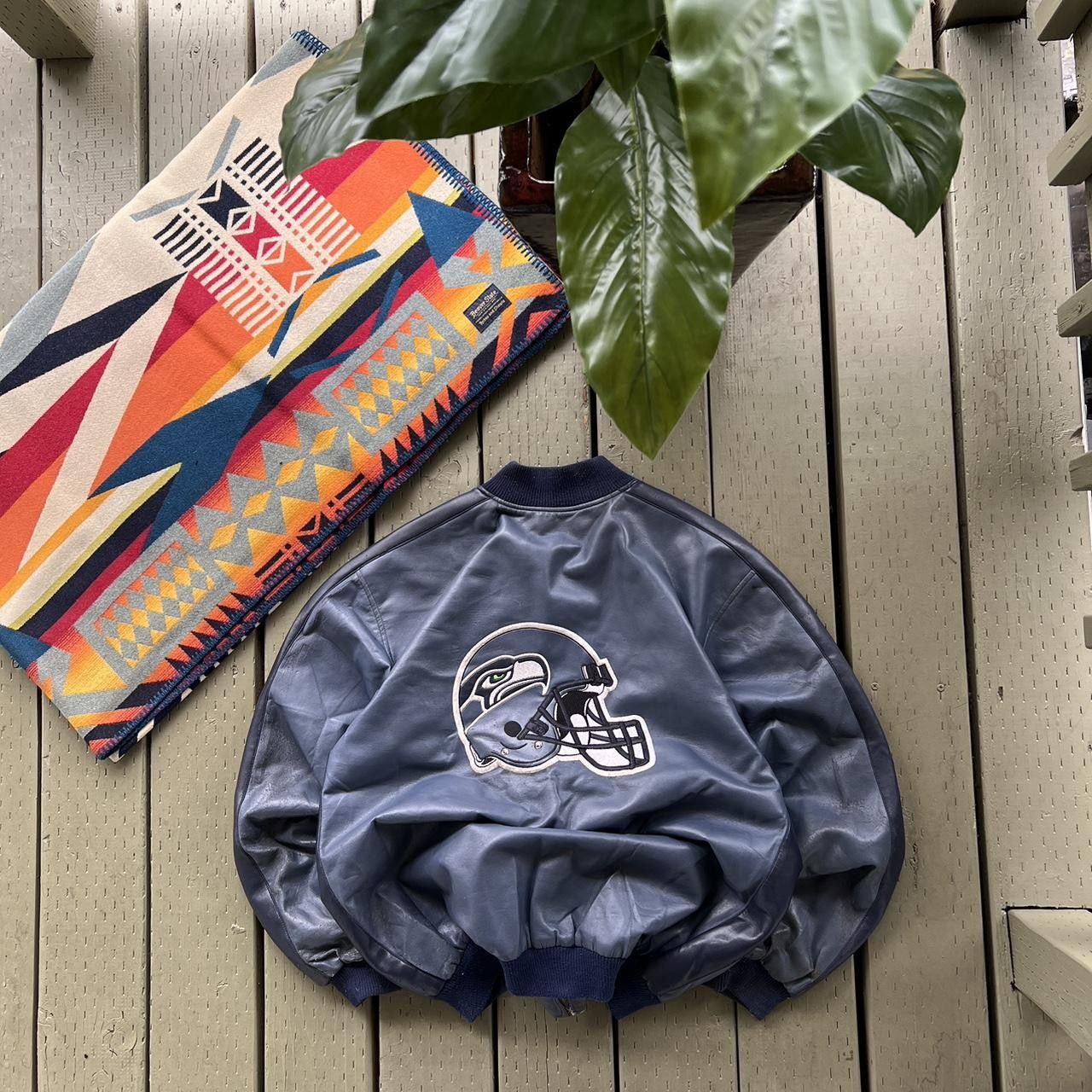 NFL Vintage Seattle Seahawks Jacket NFL Embroidered Mens Navy Size US M / EU 48-50 / 2 - 3 Thumbnail