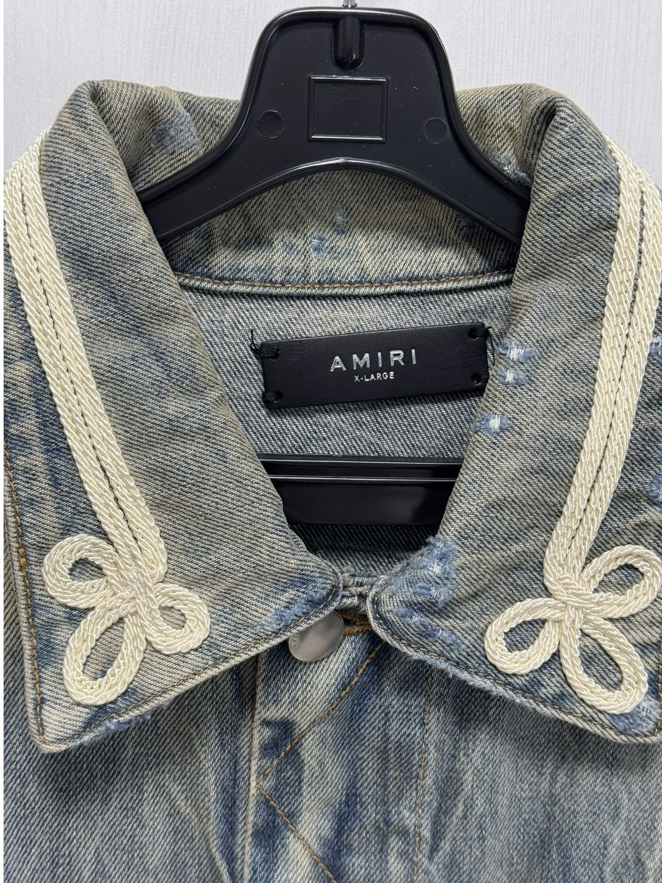 Amiri Blue Vintage Denim Roping Slim-Fit Trucker Jacket Size XL Size US XL / EU 56 / 4 - 2 Thumbnail