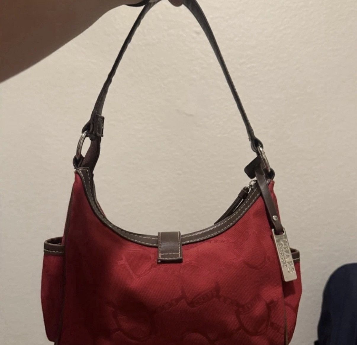 Chaps Red CHAPS Vintage Shoulder Bag With Silver Hardwear Size ONE SIZE - 2 Thumbnail