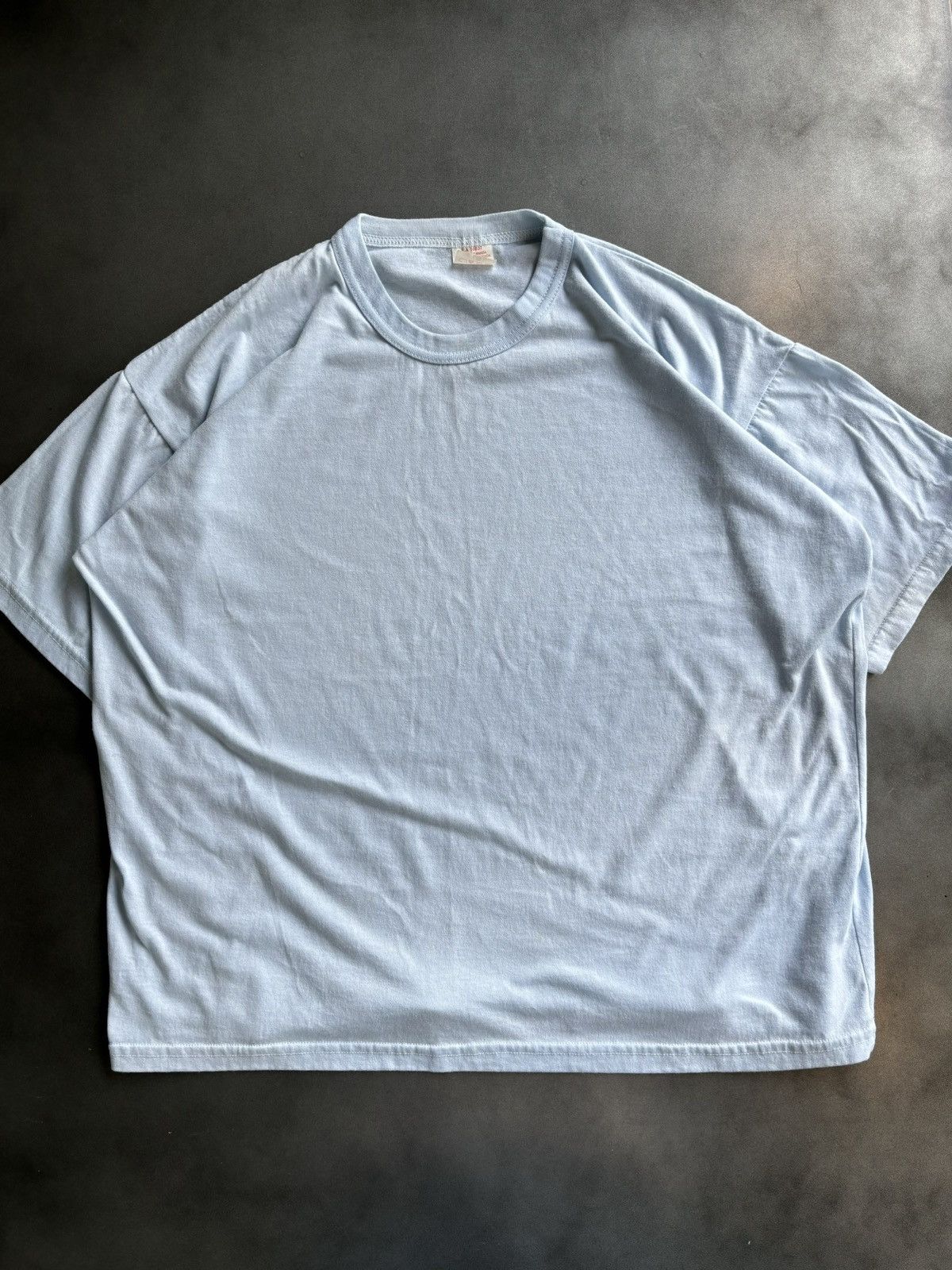 Fruit Of The Loom × Vintage 1980s Vintage Blank Tee 50/50 Made in Canada Boxy Crop Blue Size US M / EU 48-50 / 2 - 1 Thumbnail