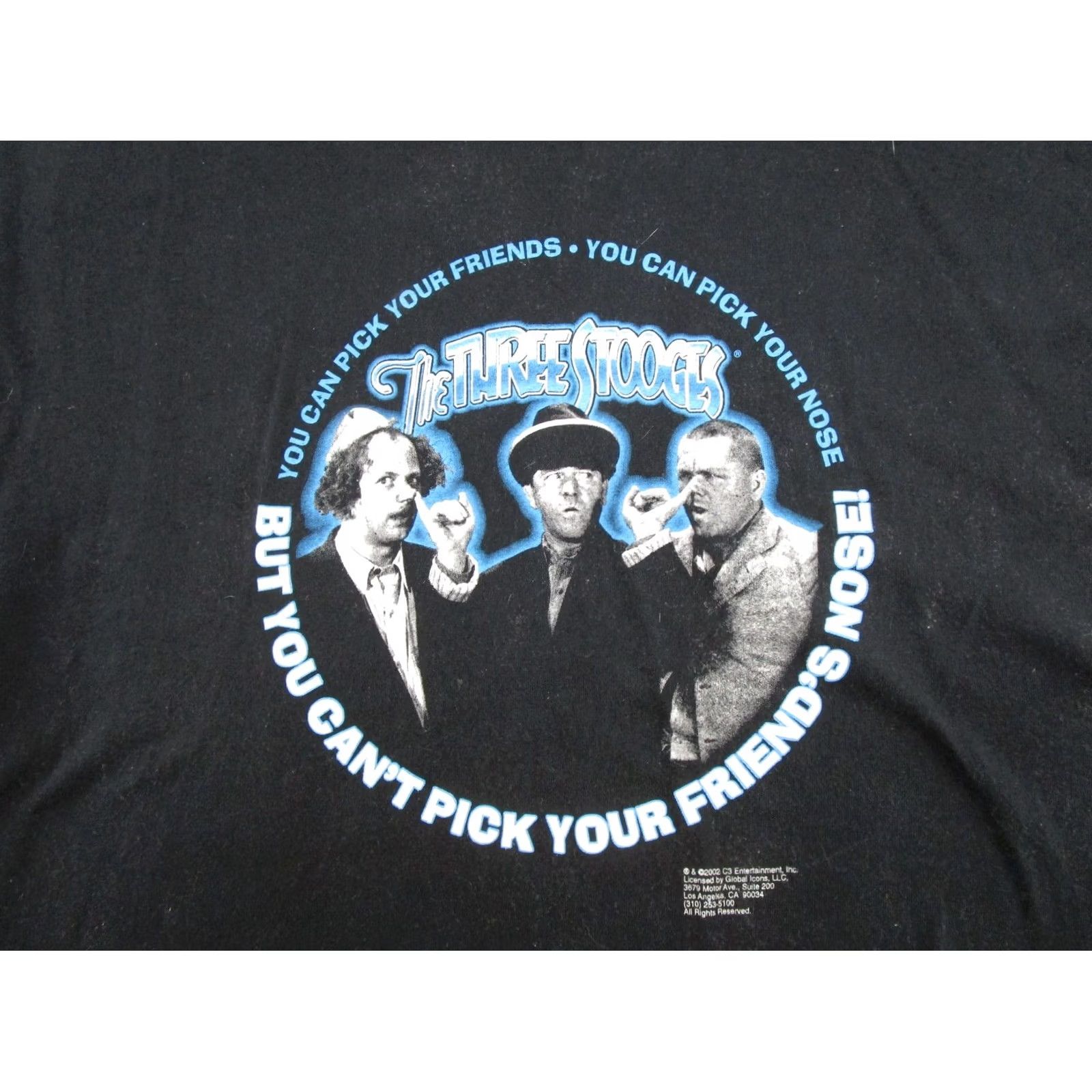 Fruit Of The Loom VINTAGE The Three Stooges Graphic Tee Shirt XXL? XL? No, XL? Original says XL. Ebony Black Cotton T-Shirt with Readable Graphic NOT.. Size US XL / EU 56 / 4 - 2 Thumbnail