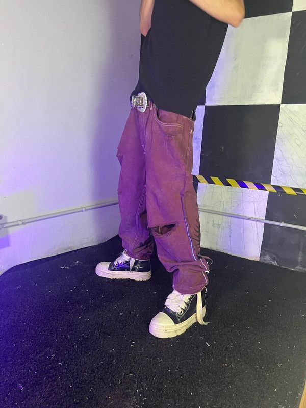 Japanese Brand Jeans Denim Custom Goth Handmade Pants Punk Streetwear Size US 38 / EU 54 - 2 Thumbnail
