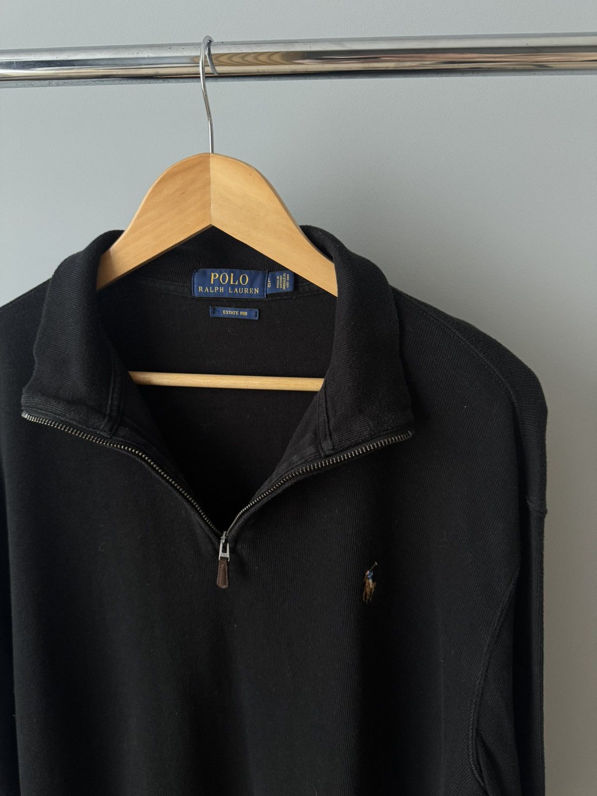 Polo Ralph Lauren Polo Ralph Lauren Vintage 1/3 Zip Sweater Knitwear Black L Size US L / EU 52-54 / 3 - 4 Thumbnail