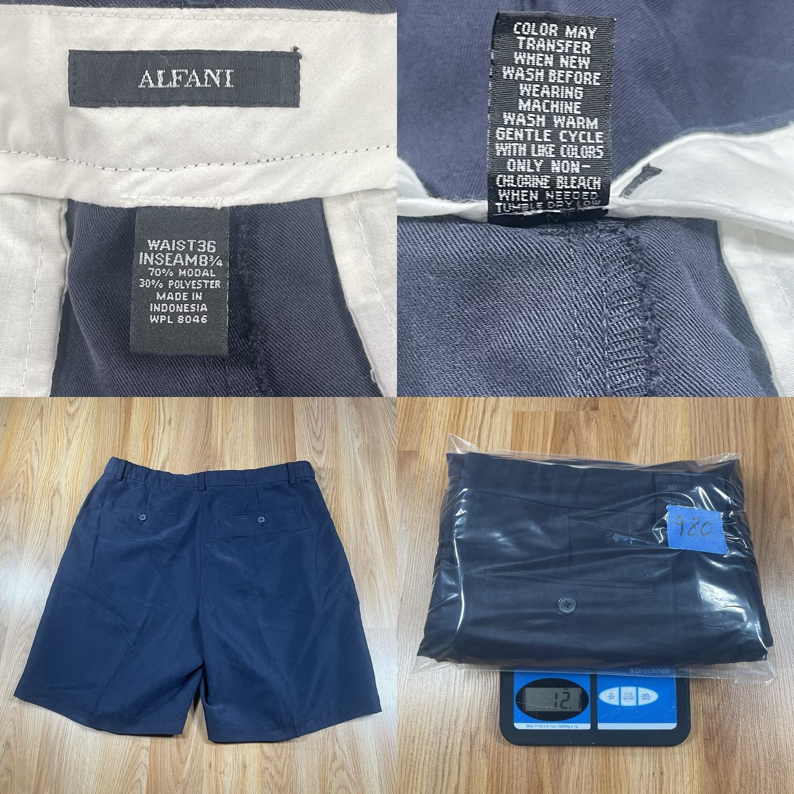 Alfani Alfani Mens Bermuda Flat Front Khaki Chino Slack Shorts Size 36 Navy Blue Shirt Size US 36 / EU 52 - 8 Thumbnail