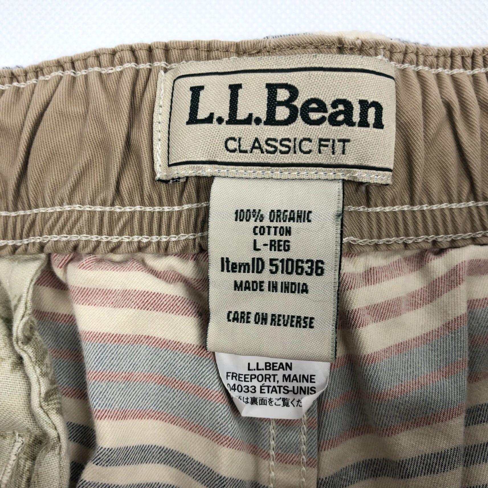 Vintage L.L.Bean Mens L-REG Classic Fit Striped Organic Cotton Pull-On Shorts Size US 33 - 4 Thumbnail