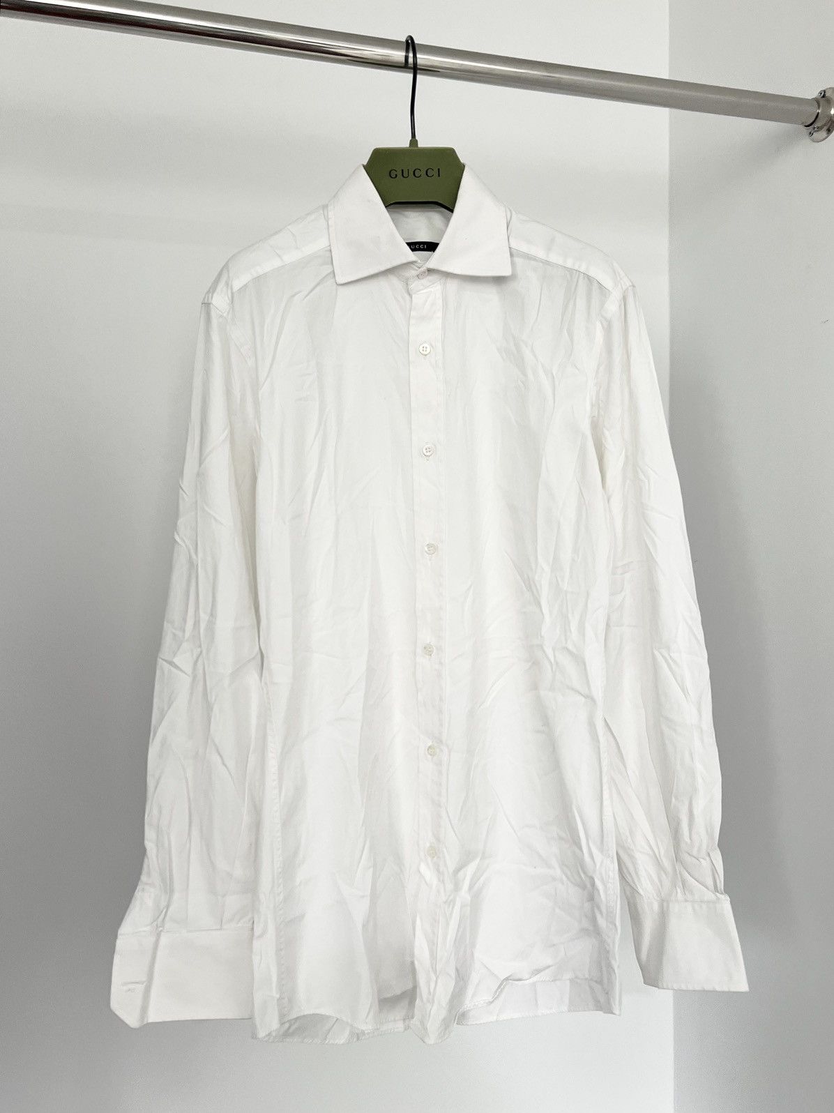 image of Gucci Tomford White Poplin Cotton Shirt, Men's (Size Small)