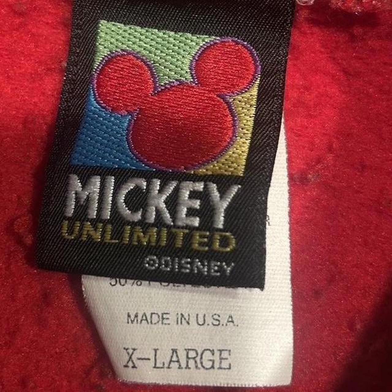 Disney × Vintage Vintage Mickey Mouse Mickey Disney Red Crewneck Sweatshirt Size US XL / EU 56 / 4 - 3 Thumbnail