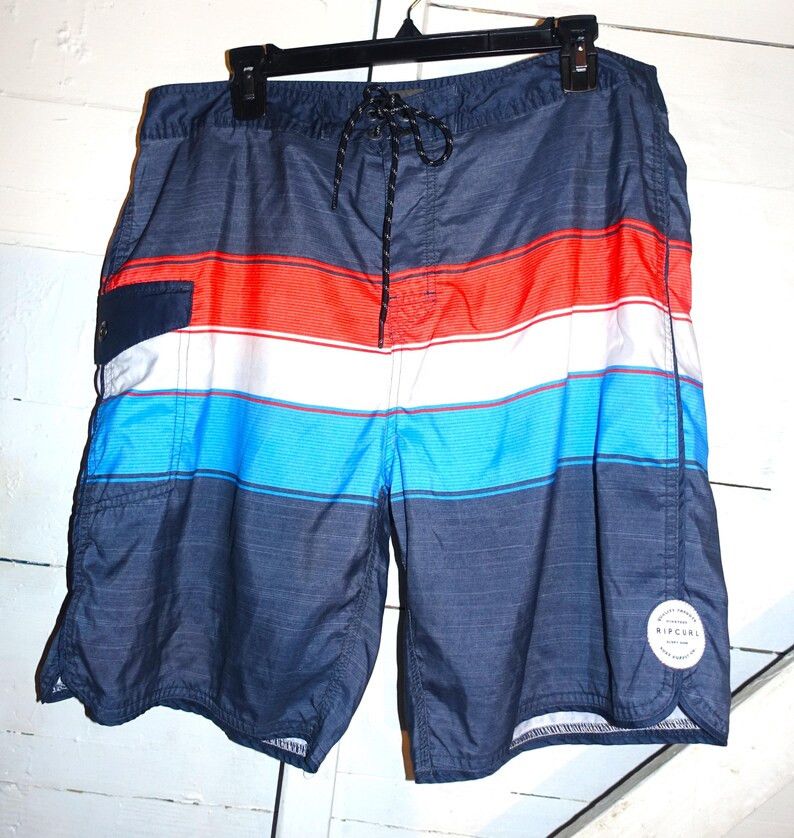 Rip Curl Rip Curl Navy Blue Striped Board Shorts 36 Size US 36 / EU 52 - 1 Thumbnail