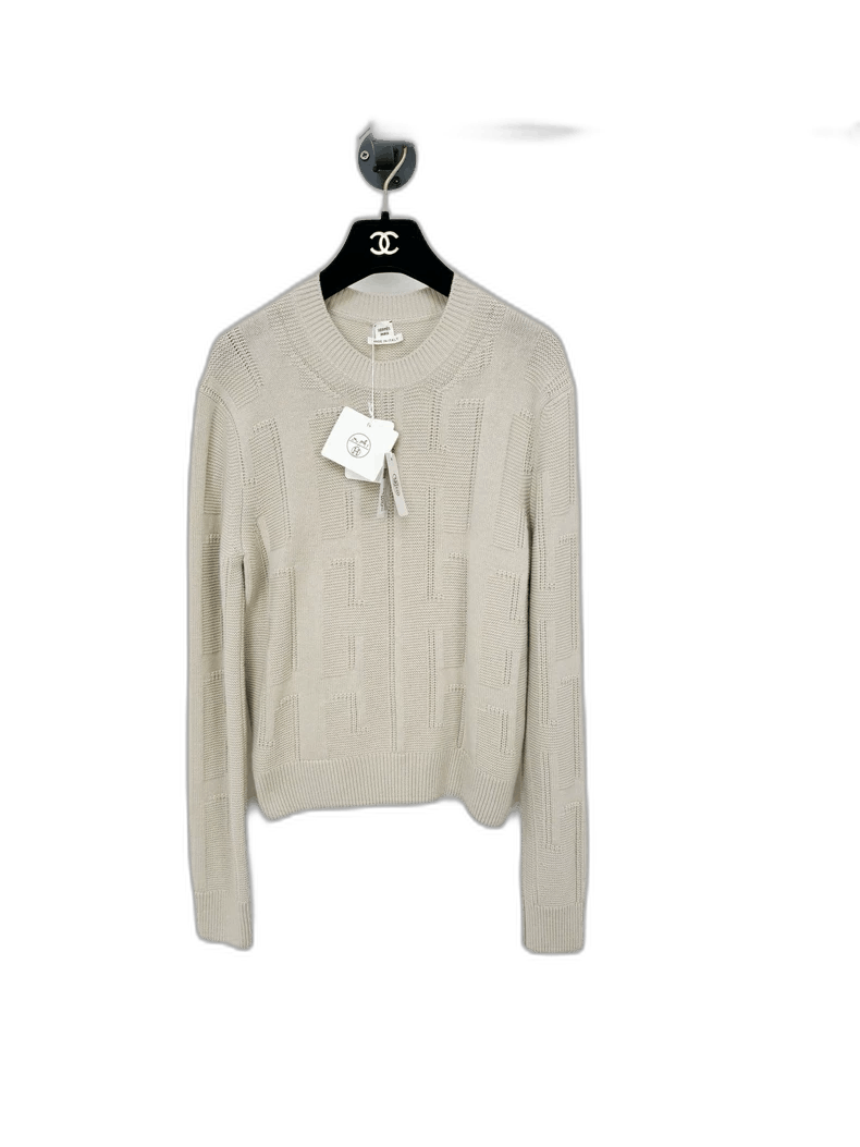 Hermes Hermes Knit Sweater with Tag in Beige-2506 Size XS / US 0-2 / IT 36-38 - 1 Thumbnail