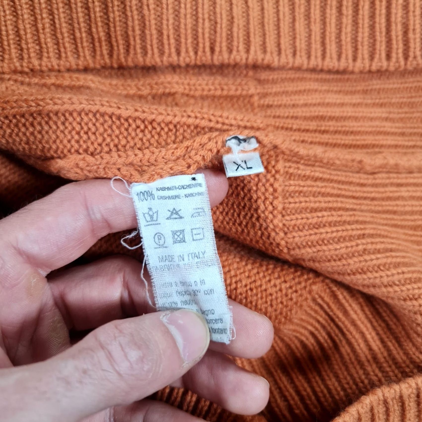 Vintage Annapurna Jumper Orange XL Cashmere Square Neck Womens Pullover Knit 100% Cashmere Casual Winter Medium? Size M / US 6-8 / IT 42-44 - 7 Thumbnail