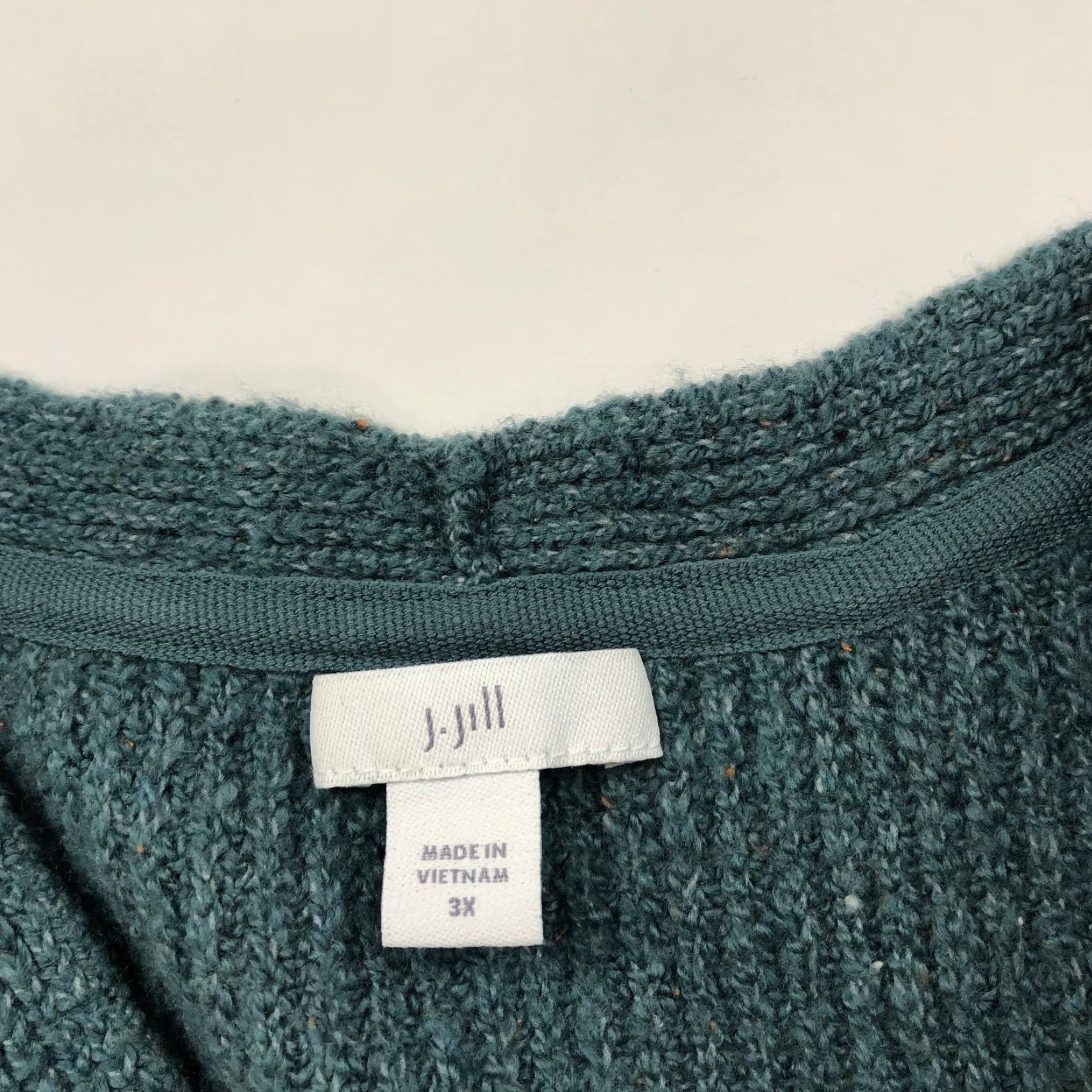 J. Jill J.Jill 3X Women's Knit Acrylic V-Neck Pullover Sweater Green Size XXL / US 16-18 / IT 52-54 - 8 Thumbnail