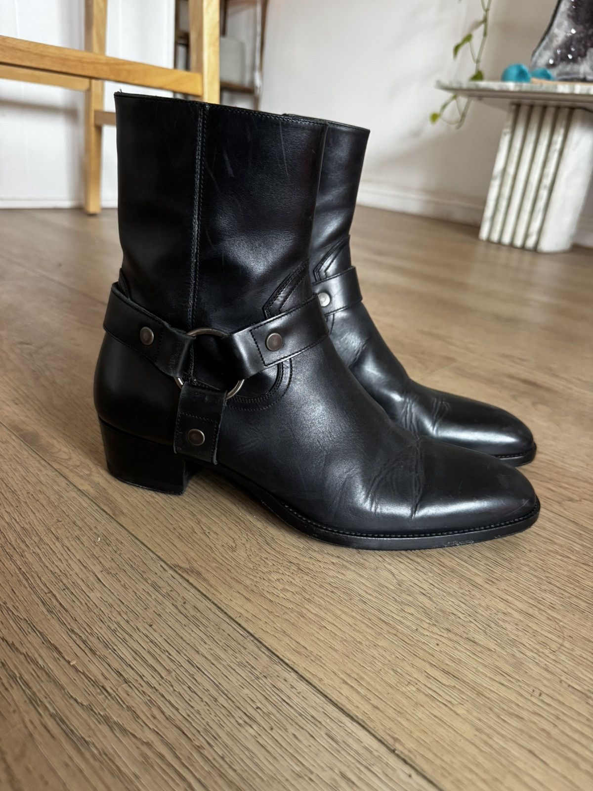 Saint Laurent Paris Hedi Leather Harness wyatts Size US 8 / EU 41 - 2 Thumbnail