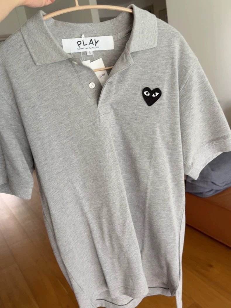 Comme des Garcons Comme Des Garcons Play Grey Polo Shirt Size S / US 4 / IT 40 - 1 Thumbnail