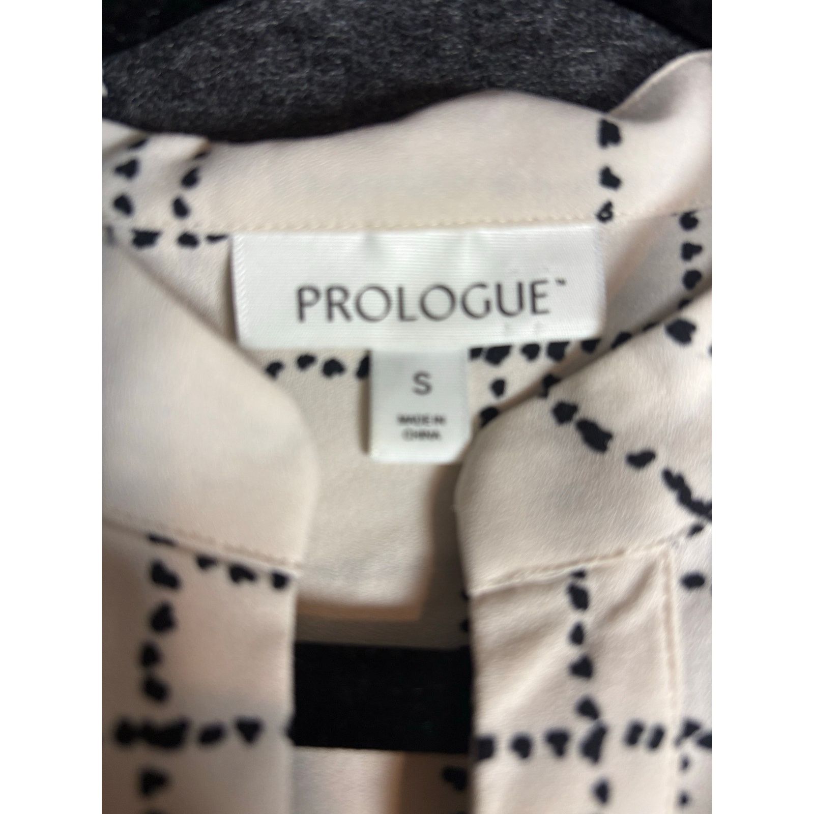 Other Prologue White Black Grid Blouse Long SleeveTop #0462 Size S / US 4 / IT 40 - 4 Thumbnail