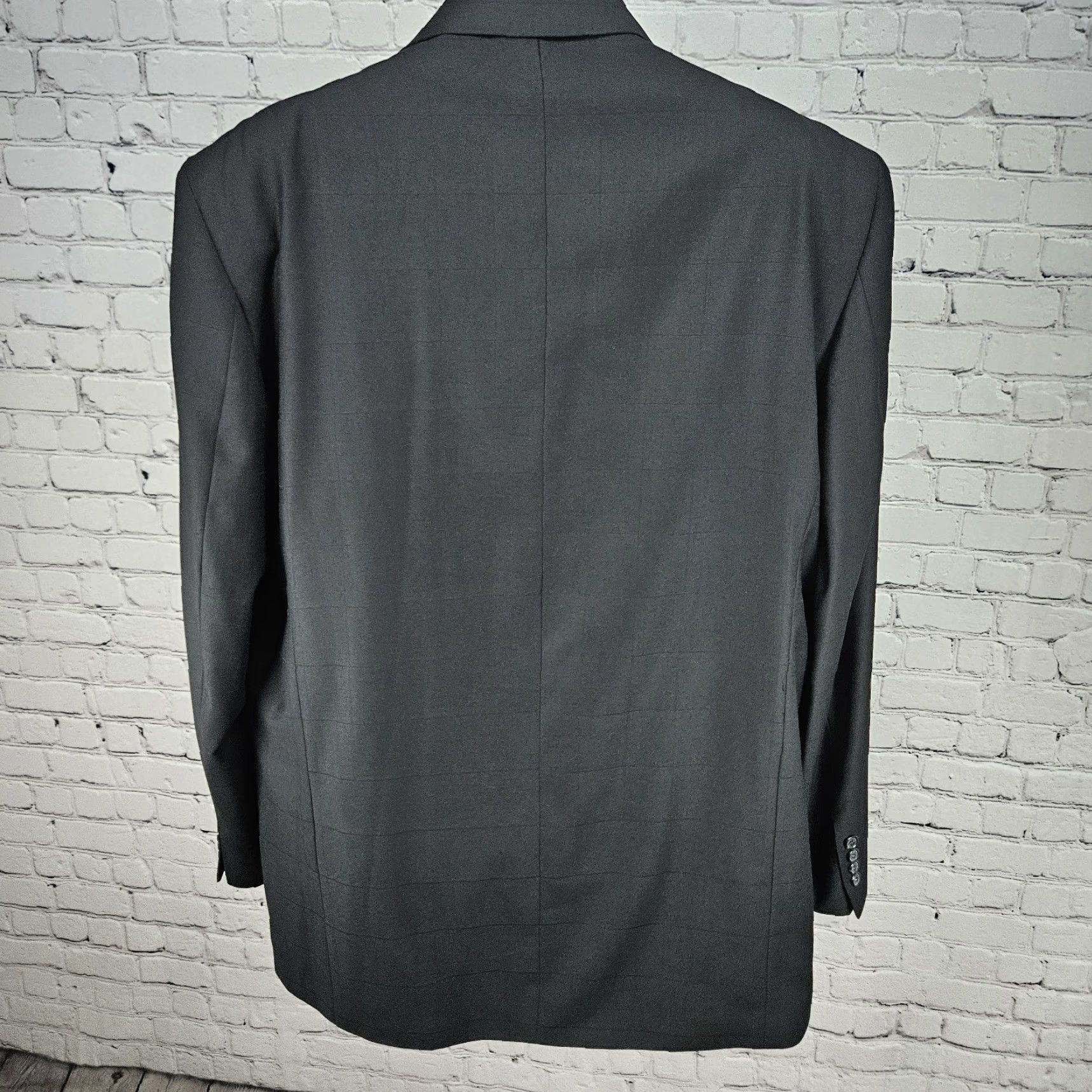 Vintage VINTAGE Zandello Black Windowpane 4 Button Notch Blazer Sport Coat 50XL Size 50R - 2 Thumbnail