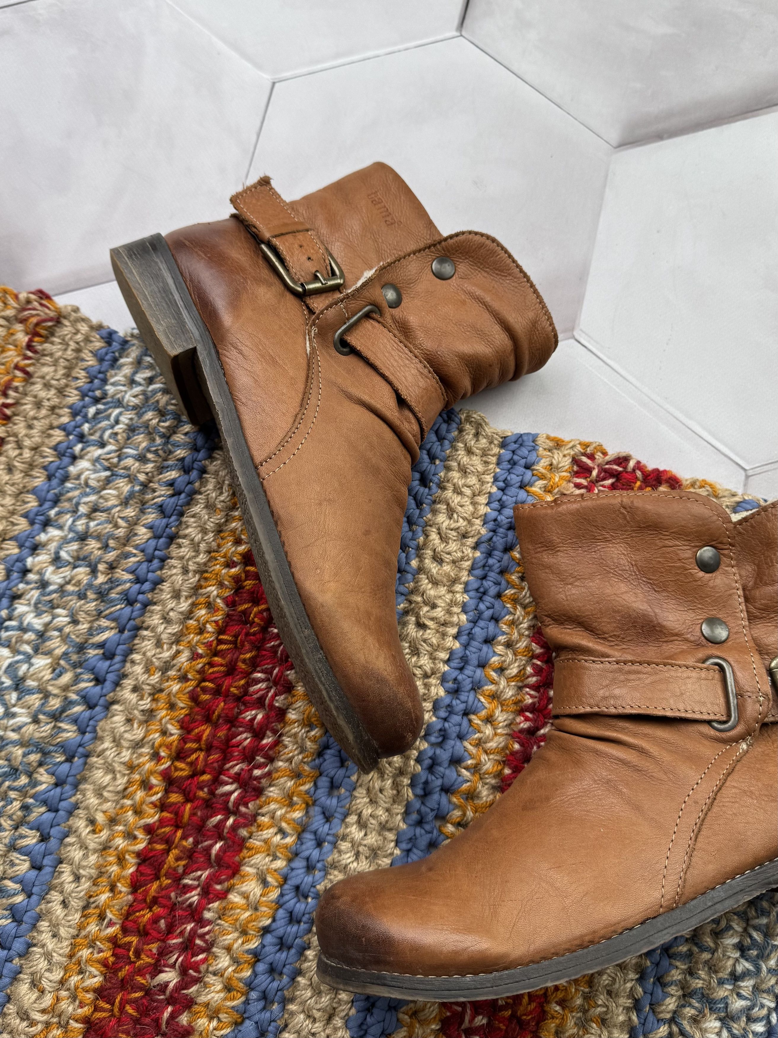 Vintage Vintage Leather Boots With Straps(E4) Size US 8 / EU 41 - 2 Thumbnail
