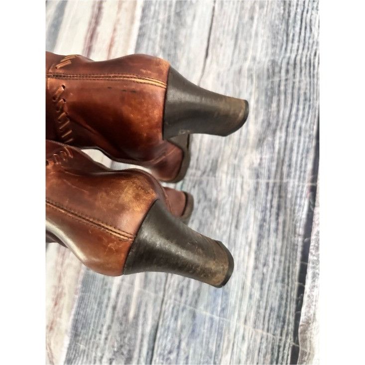 Other Vintage Caroline Biss Brown Leather Mid-Calf Boots Size US 10 / IT 40 - 8 Thumbnail