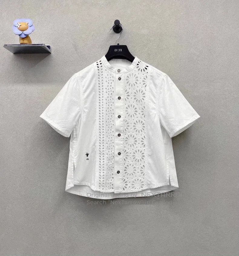 Dior Dior Floral hollow single-breasted short-sleeved shirt Size XS / US 0-2 / IT 36-38 - 1 Thumbnail