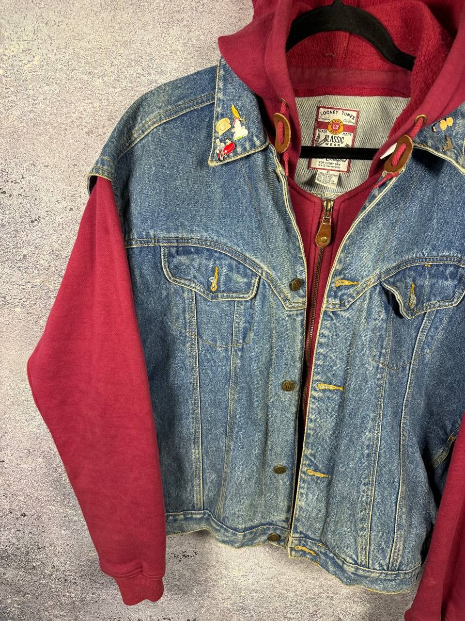 Vintage × Warner Bros ALL FOLKS LOONELY TUNES 1995 WB Hoodie Vest Jacket Denim XL Size US XL / EU 56 / 4 - 4 Thumbnail