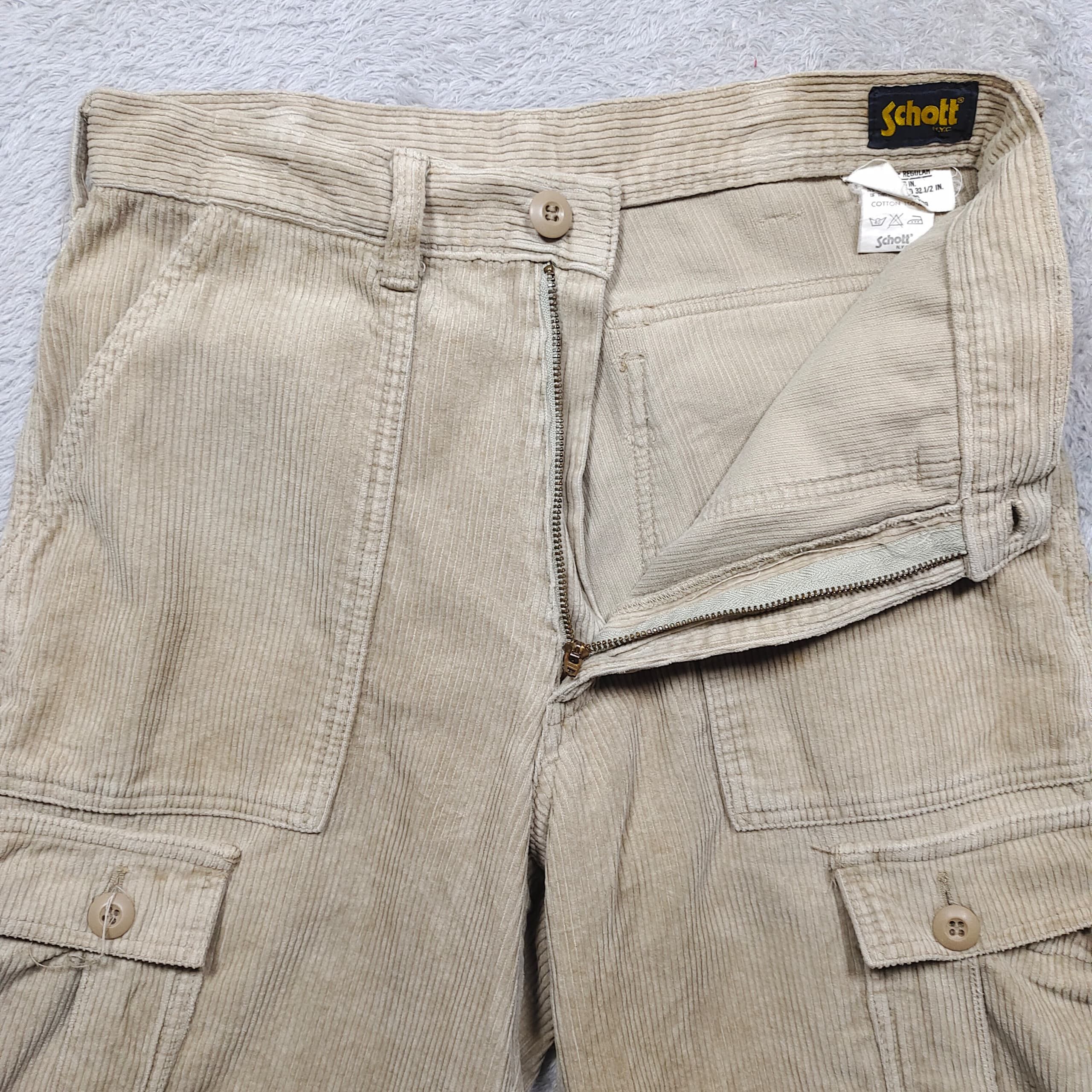 Schott Vintage Schott NYC Corduroy Cargo Shorts Size US 30 / EU 46 - 5 Thumbnail