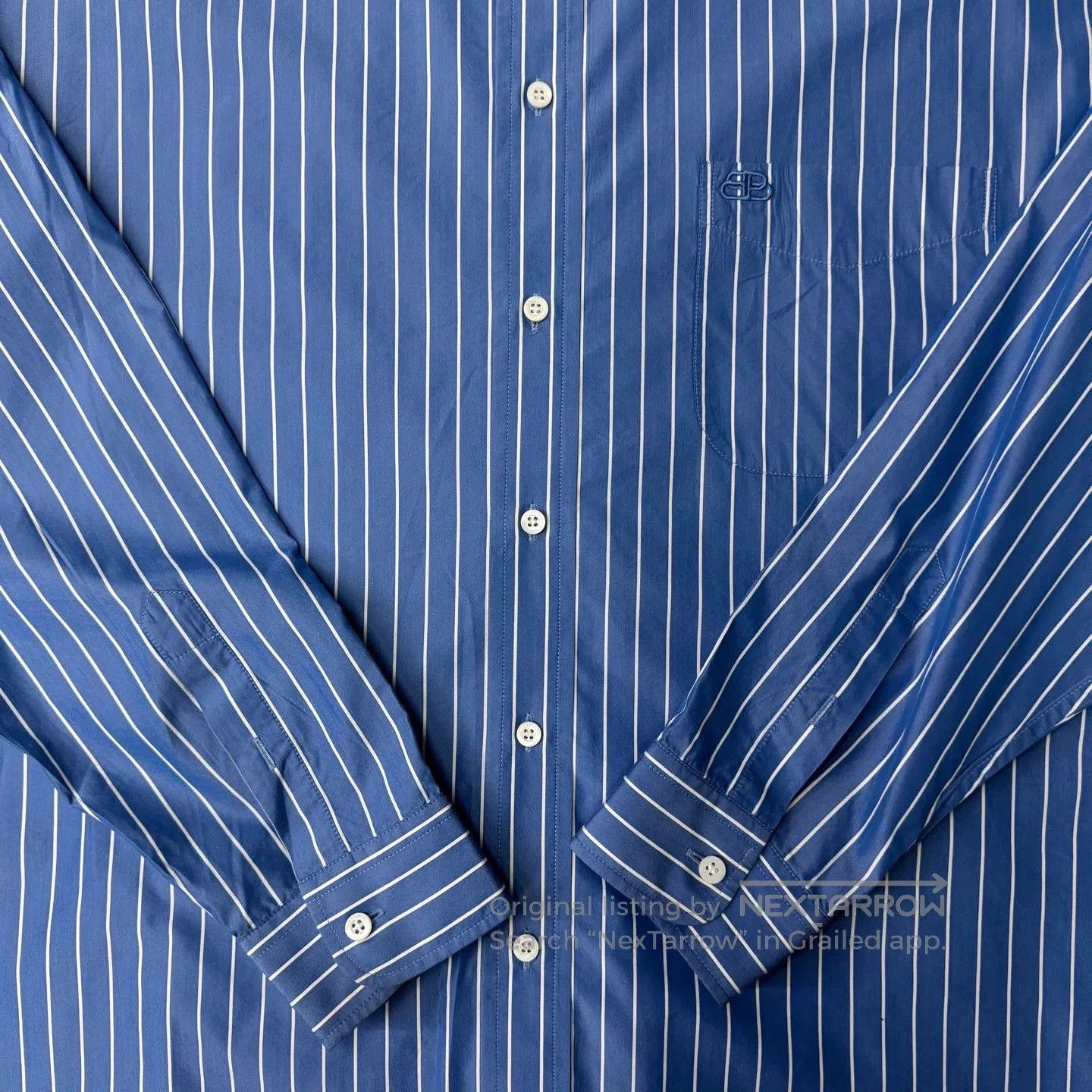 Balenciaga Balenciaga Blue Stripe Shirt. Size US L / EU 52-54 / 3 - 2 Thumbnail