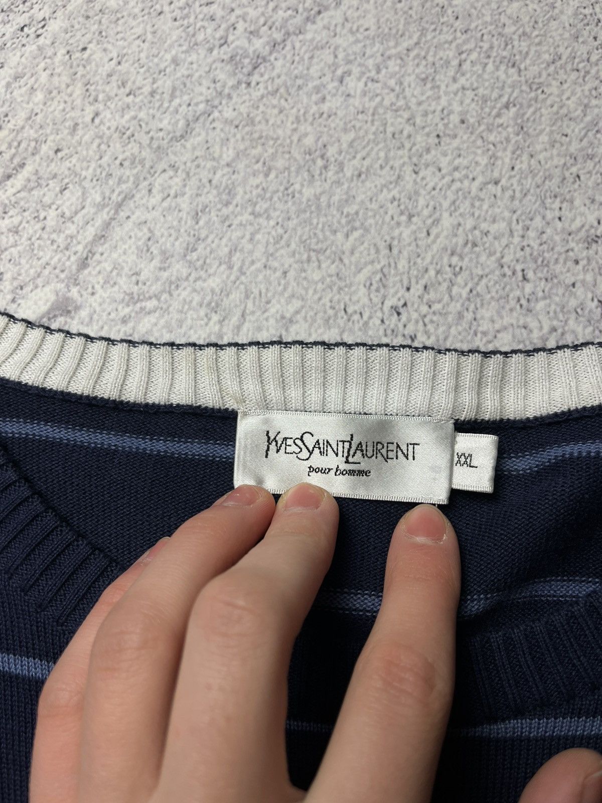 Vintage Vintage YSL Yves Saint Laurent Crewneck Knit Sweater 90s Size US XXL / EU 58 / 5 - 8 Thumbnail