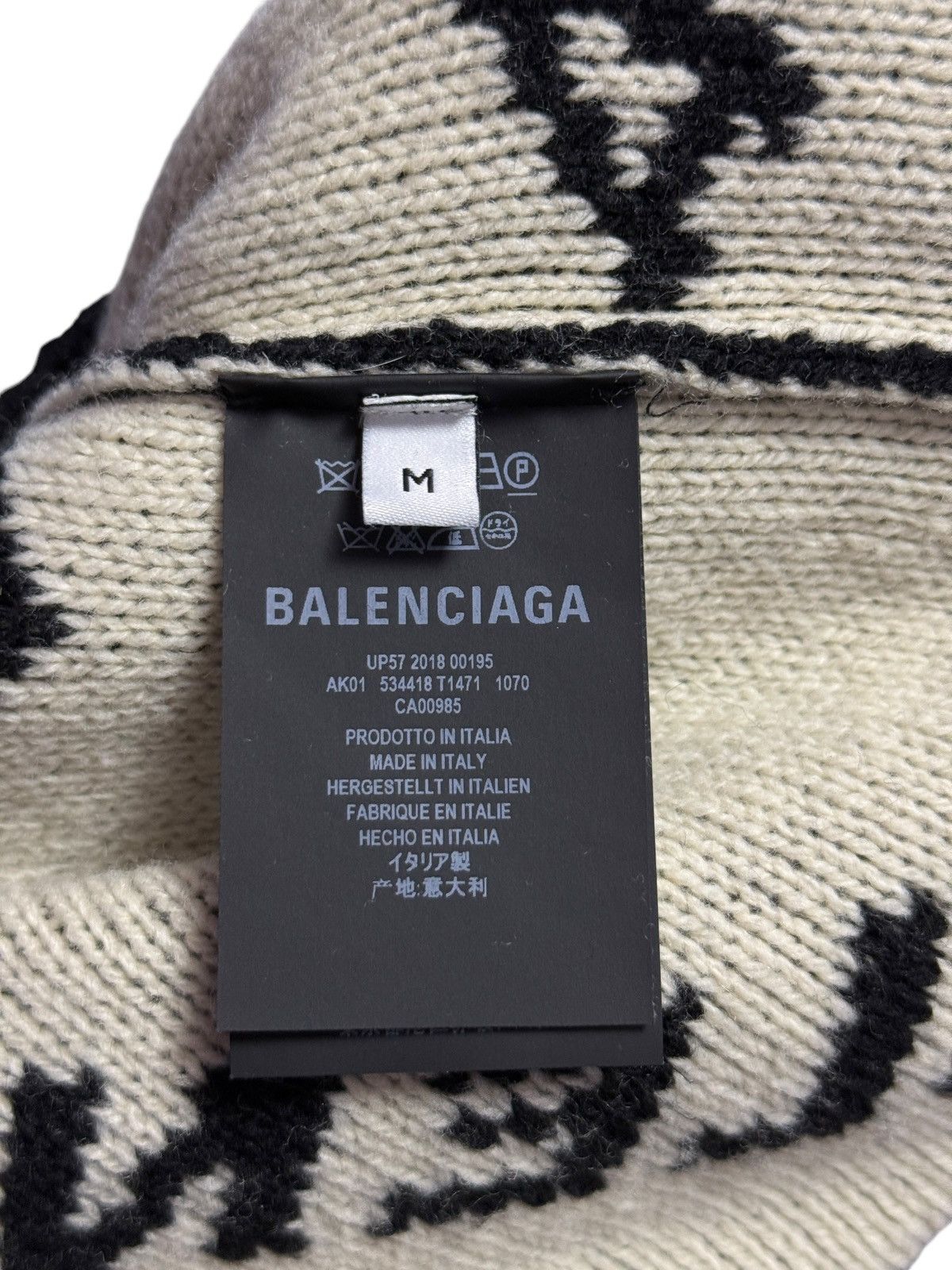 Balenciaga Balenciaga All-Over Logo Wool Knitted Sweater Size US M / EU 48-50 / 2 - 8 Thumbnail