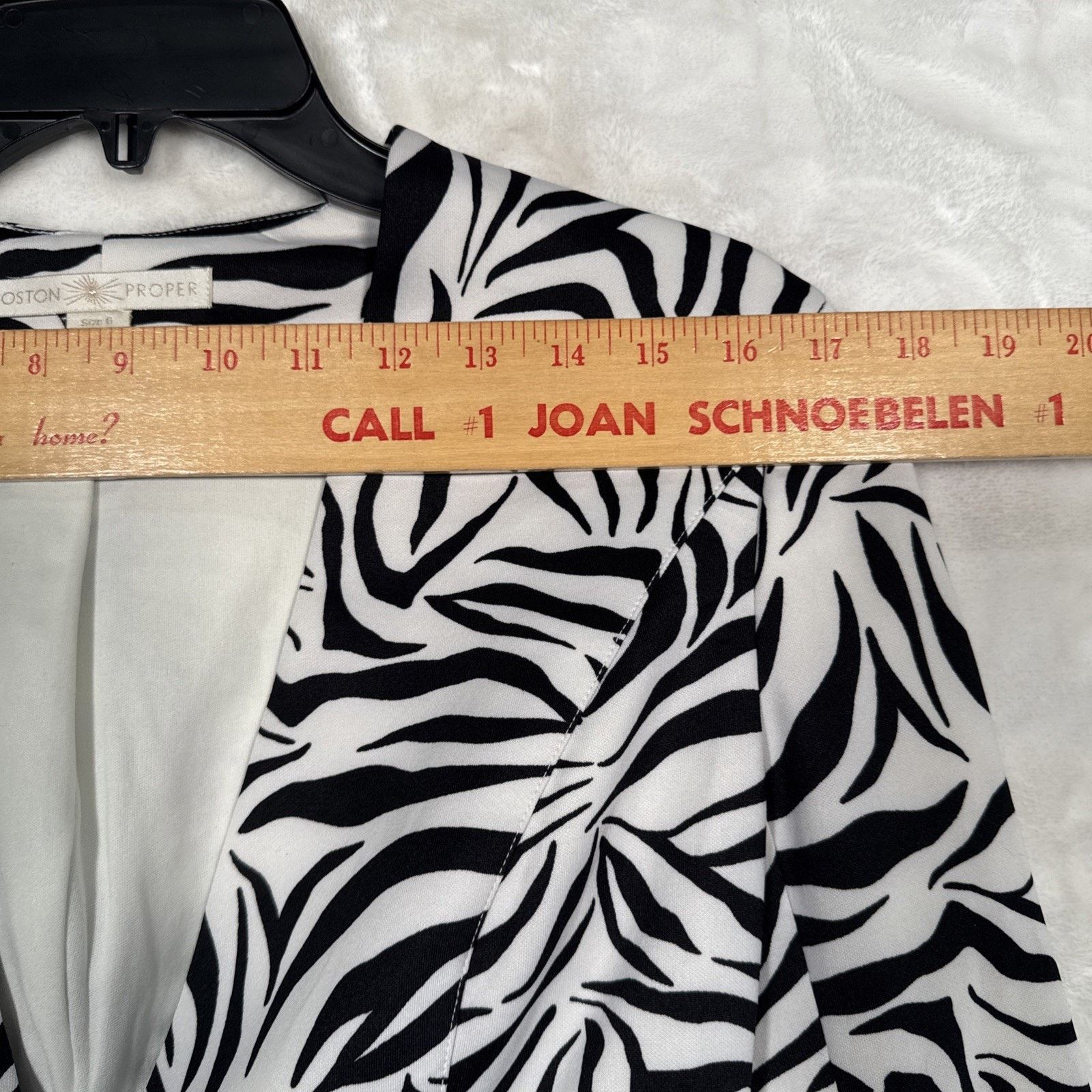 Boston Proper Boston Proper Zebra Print Fitted Blazer Jacket 6 Black and W Size M / US 6-8 / IT 42-44 - 7 Thumbnail