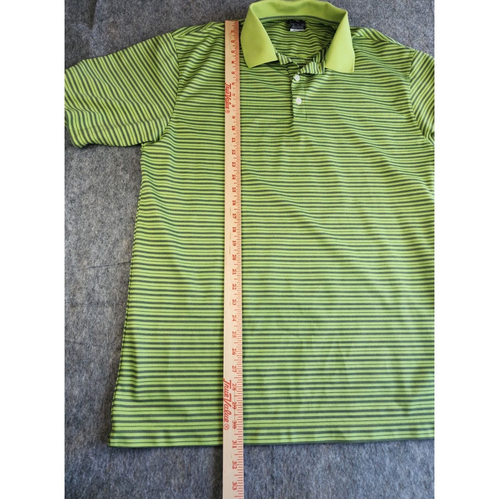 Nike Nike Golf Polo Shirt Mens L Dri-Fit UV Lime Green Striped Short Sleeve Collared Polyester Polo Shirt Size L Green Size US L / EU 52-54 / 3 - 4 Thumbnail