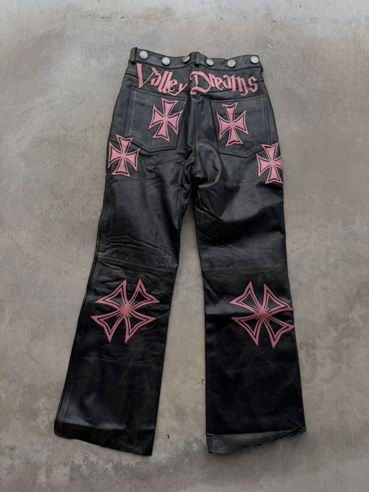 Vale Vale Forever Leather Croxxx Denim – Black / Pink 30 NWT Rare Size US 30 / EU 46 - 1 Thumbnail