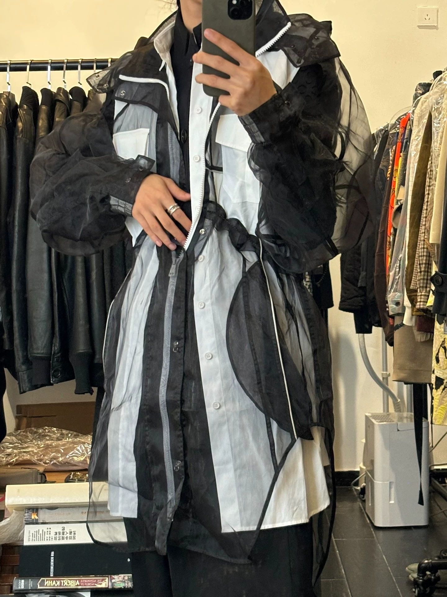 Maison Margiela Maison Margiela SS19 Tulle Double-Layer Black Shirt Size XS / US 0-2 / IT 36-38 - 2 Thumbnail
