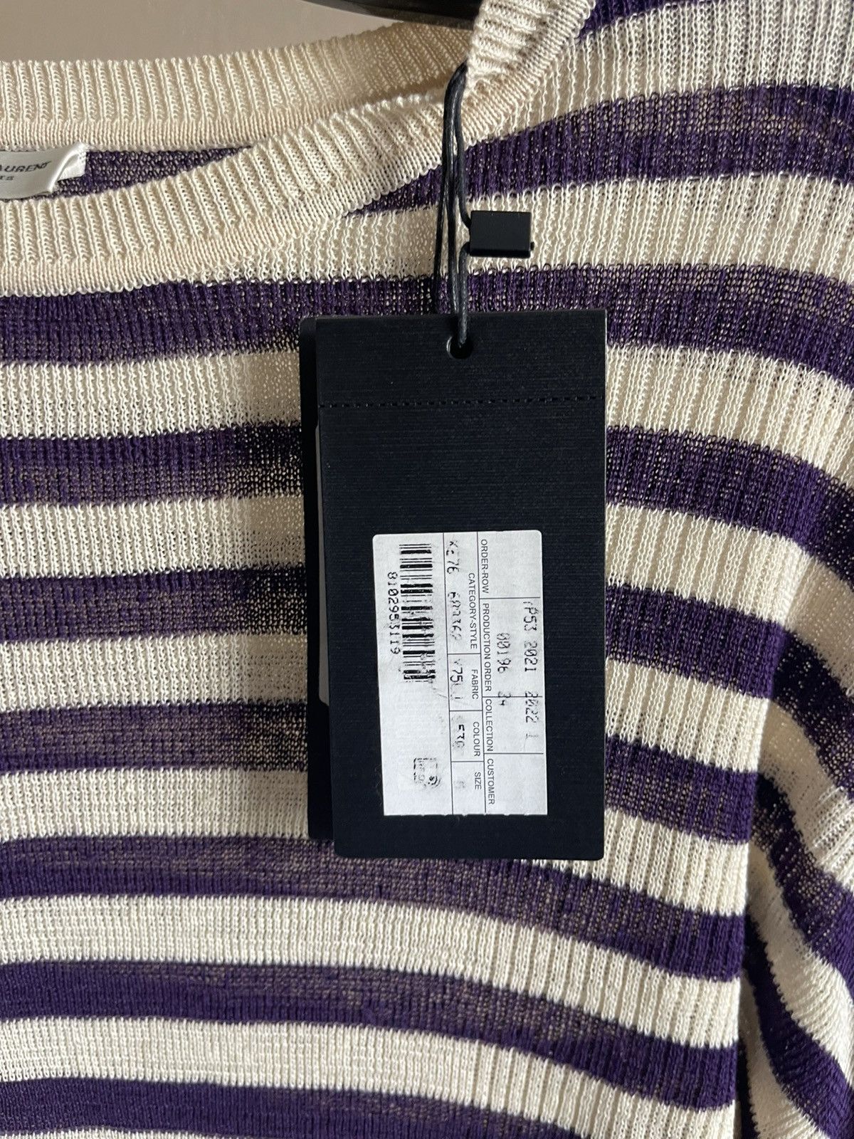 Saint Laurent Paris RRP $1.1K Saint Laurent Striped Ribbed Knit Jumper Size US M / EU 48-50 / 2 - 3 Thumbnail