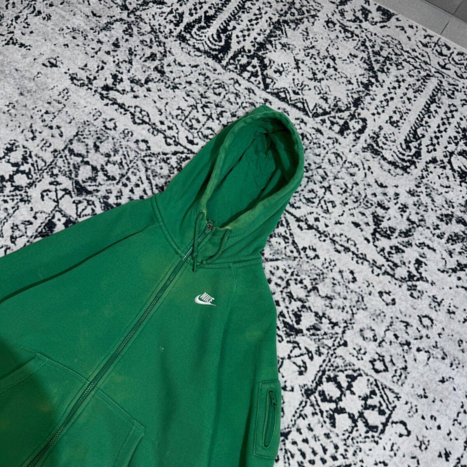 Nike × Vintage Vintage Nike Green Cotton Hoodie Zip Size S MA-1 Pocket Size US S / EU 44-46 / 1 - 6 Thumbnail