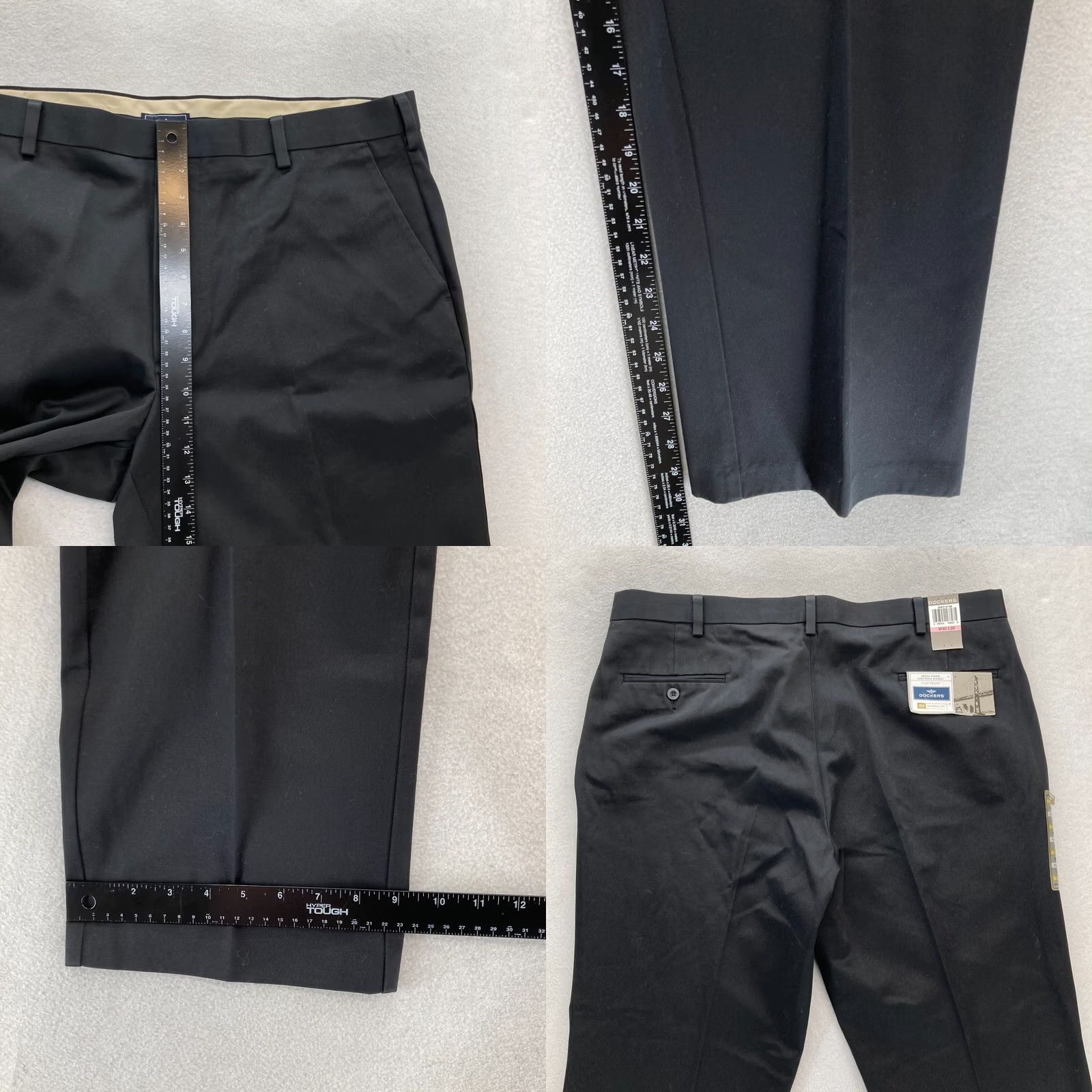 Dockers Dockers D3 Khaki Pants Mens 40x30 Classic Straight Black Flat Front Size US 40 / EU 56 - 8 Thumbnail