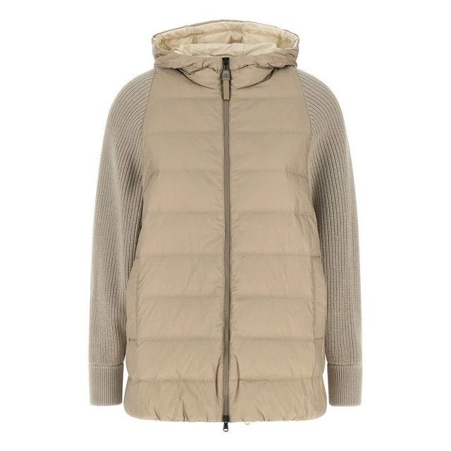 Brunello Cucinelli BRUNELLO CUCINELLI Beige Shiny Zipper Pull Down Jacket New & Size S / US 4 / IT 40 - 1 Thumbnail