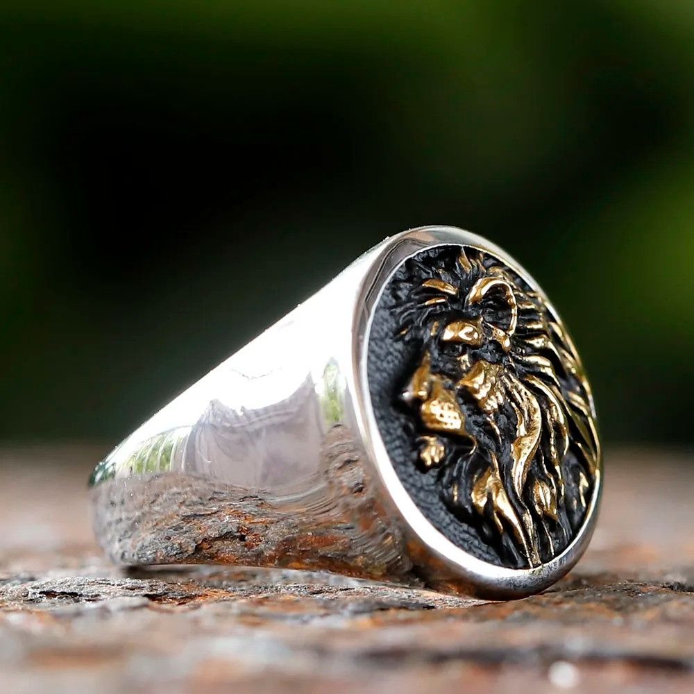 Jewelry 3D Lion Head Ring Size ONE SIZE - 3 Thumbnail