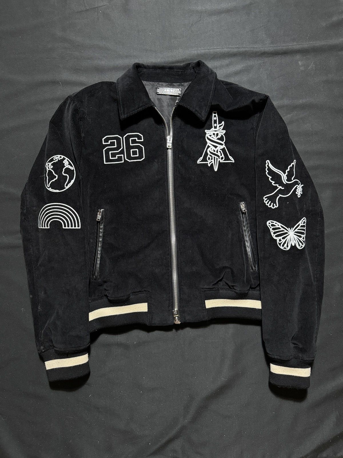 Amiri AMIRI CORDUROY BROTHERS VARSITY JACKET BLACK Size US XL / EU 56 / 4 - 1 Thumbnail