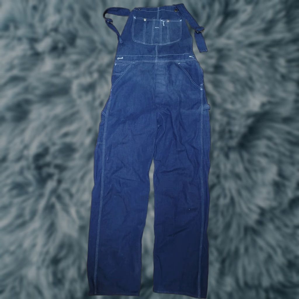Sears VINTAGE Sears Overalls Mens 34X31 Blue Denim Dark Wash USA Carpenter Size US 35 - 1 Thumbnail