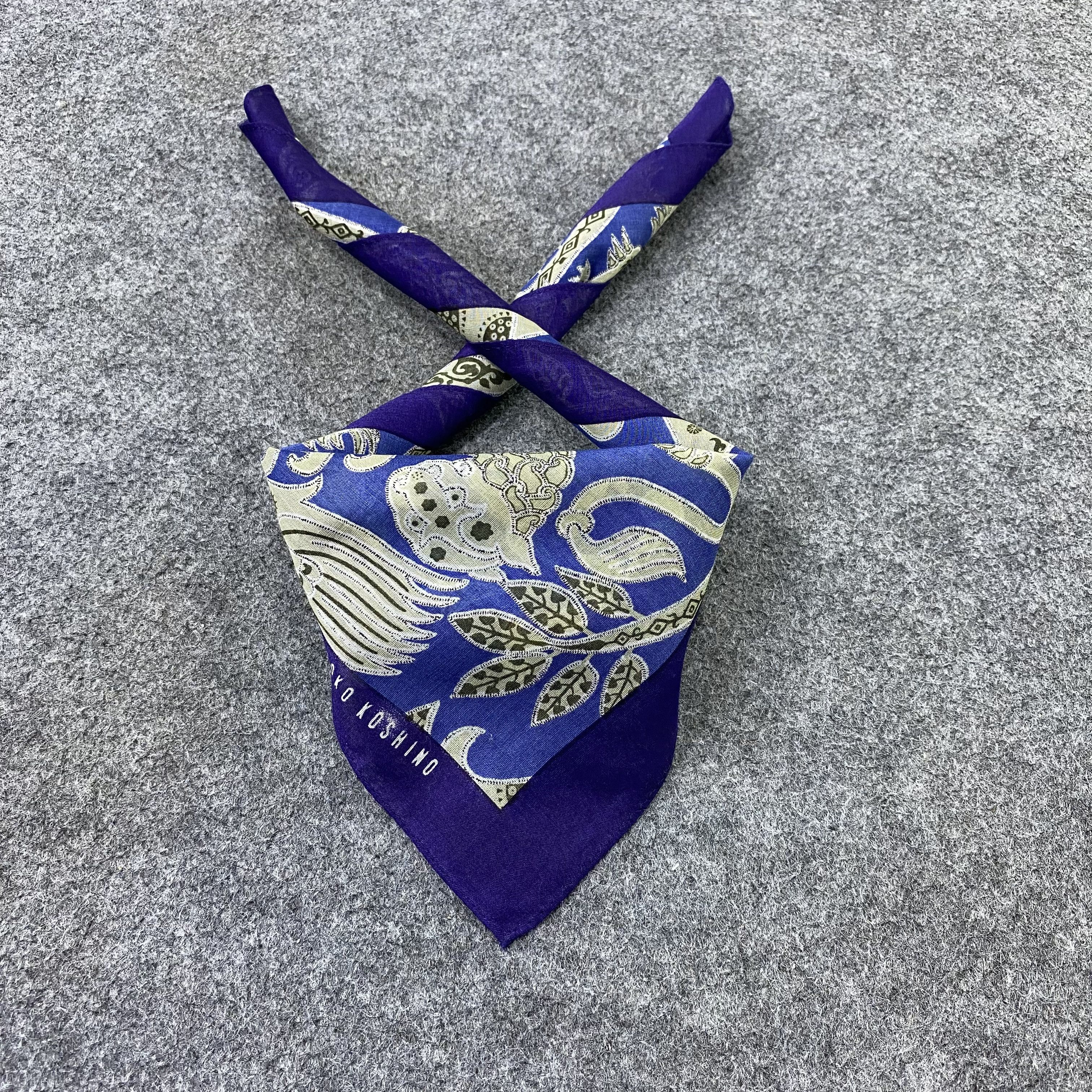 Japanese Brand Hiroko Koshino Handkerchief Neckerchief Bandana-B1879 Size ONE SIZE - 2 Thumbnail