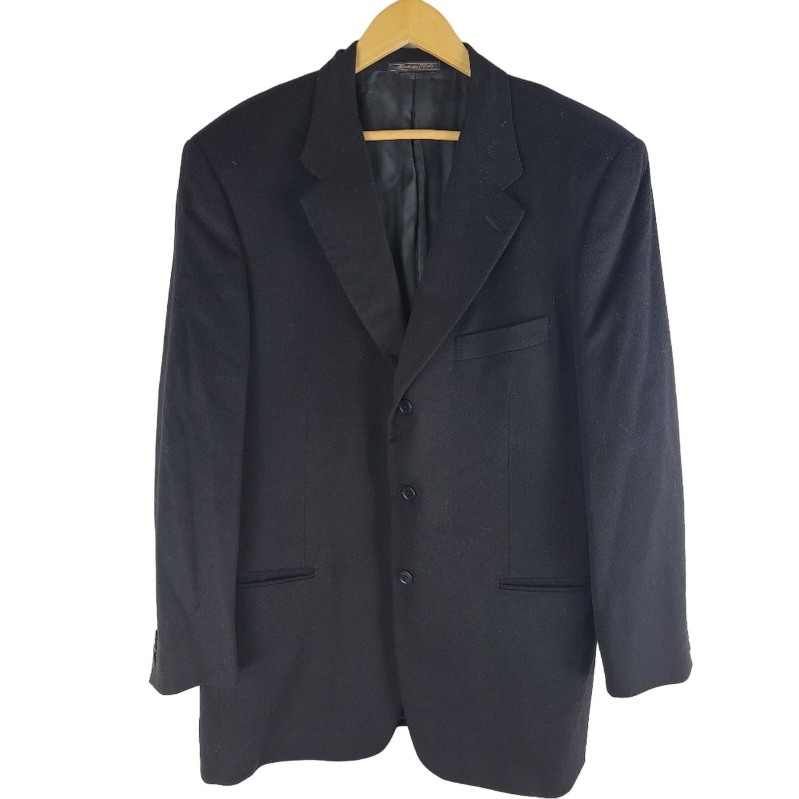 Trussini Trussini mens blazer Doeskin made in italy black lined sz46R Size 46R - 1 Thumbnail