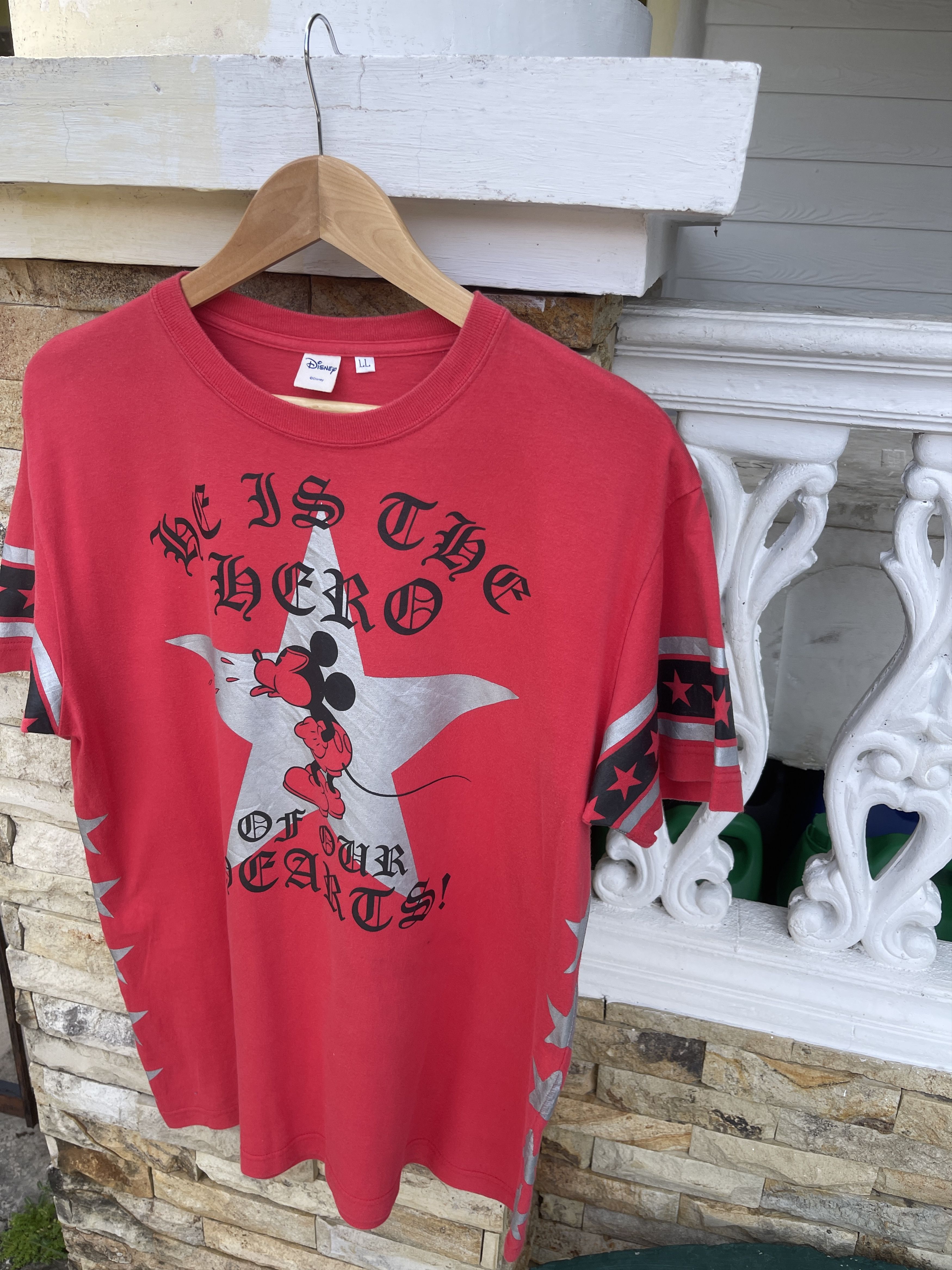 Disney Last Drop🔥Rare🔥Vtg Mickey Mouse Chrome Hearts design T-Shirt Size US L / EU 52-54 / 3 - 5 Thumbnail