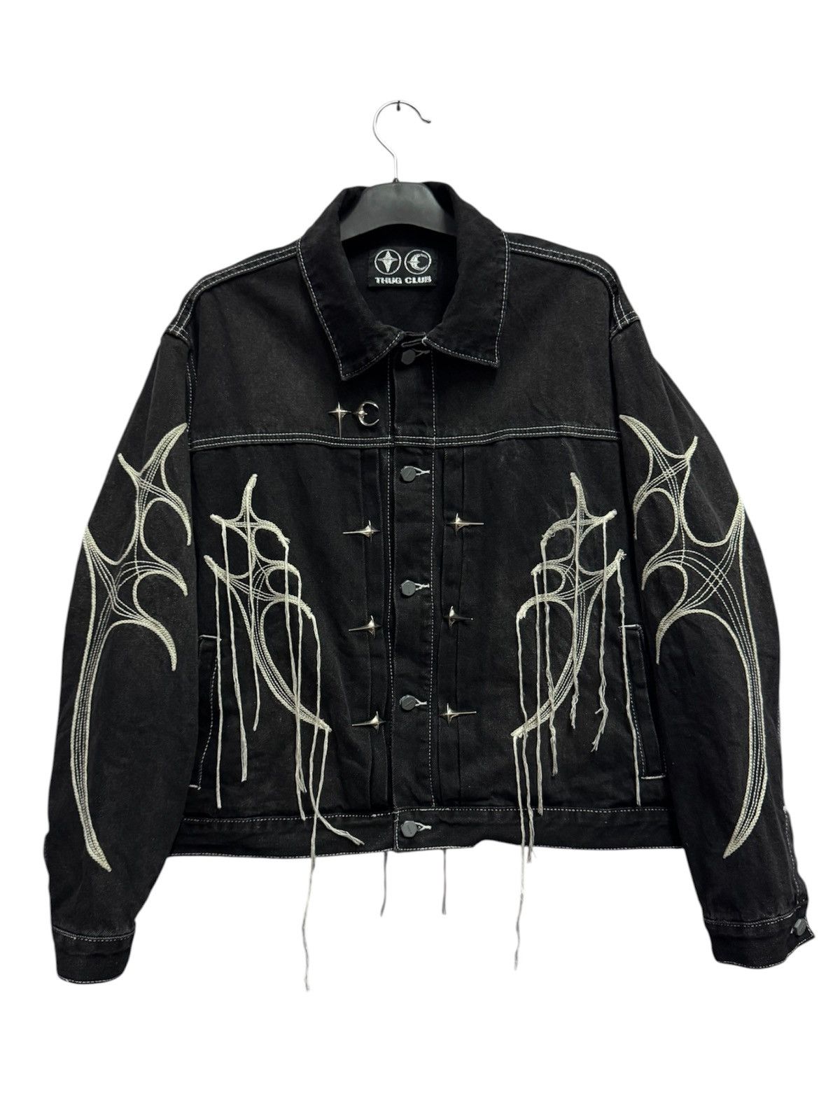 Thug Club THUG CLUB FW23 Black Denim Jacket with Iconic TC Logo Unisex Size US M / EU 48-50 / 2 - 1 Thumbnail