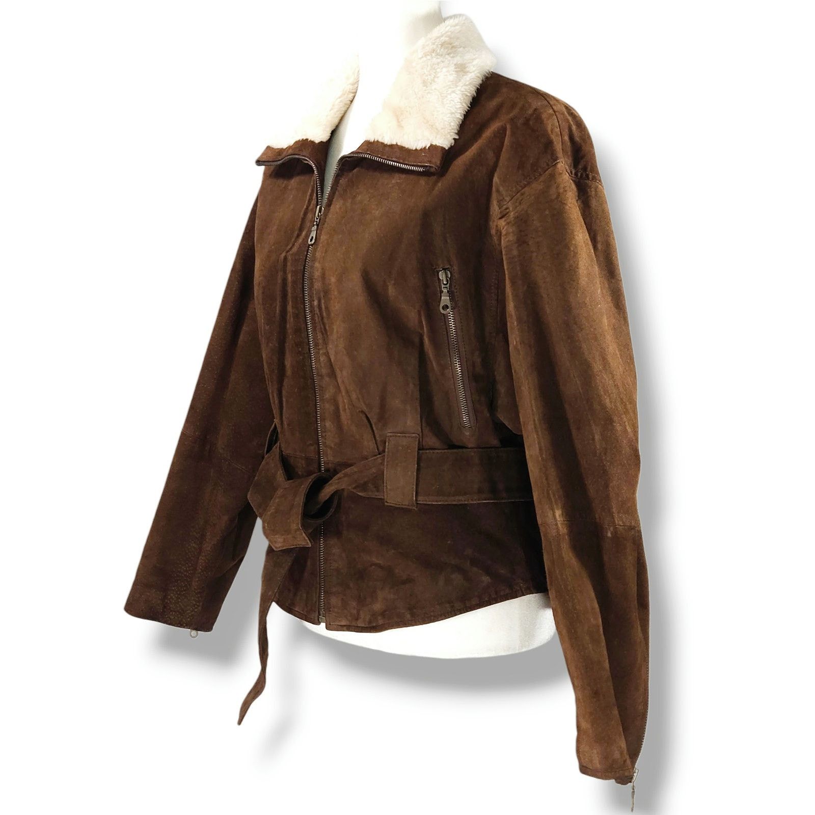 Other OutBrook Leather Sherpa Collar Moto Bomber Jacket S Size S / US 4 / IT 40 - 2 Thumbnail