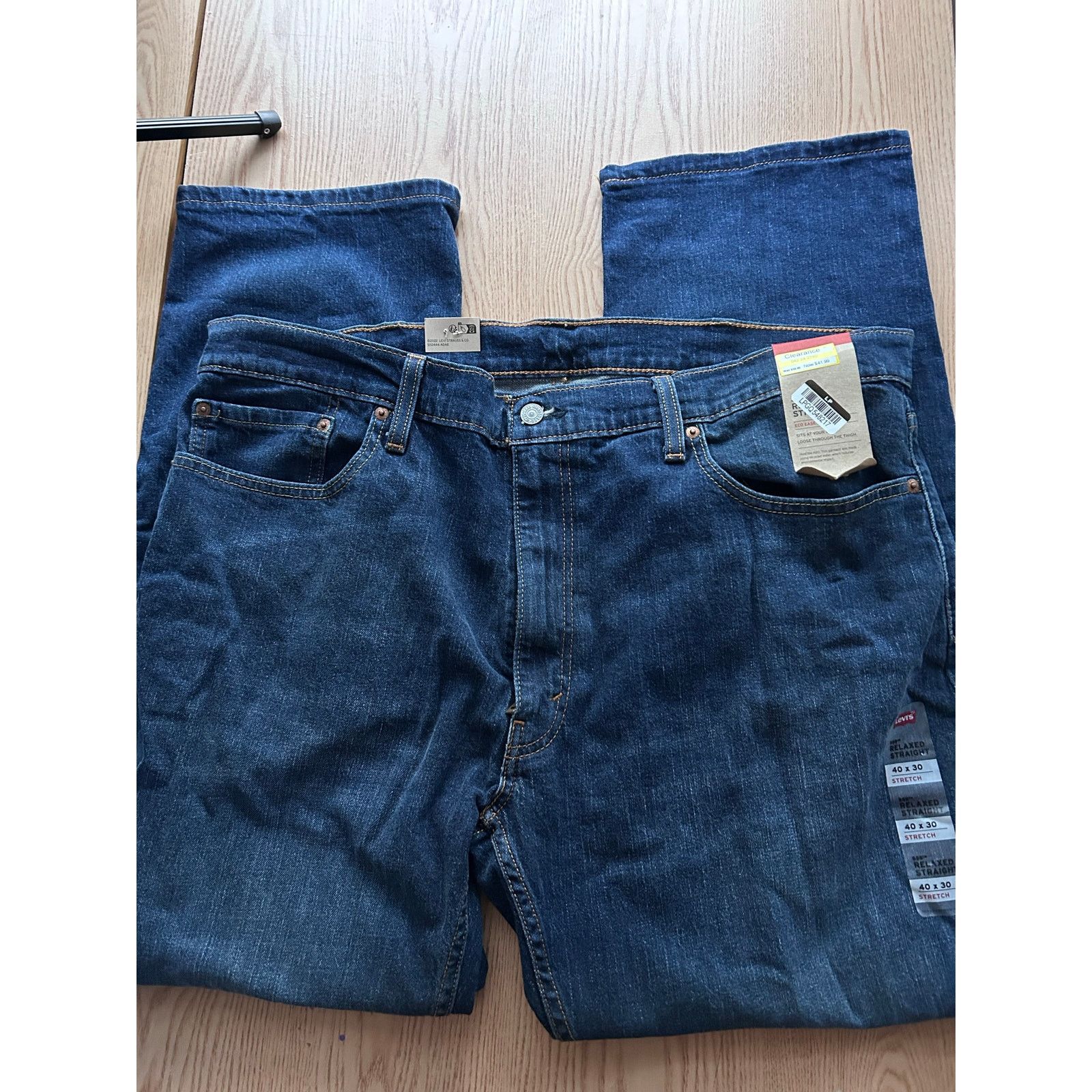 Levi's New Mens Levi’s 559 Straight Leg Stretchy Jeans Blue 40”x30” Size US 40 / EU 56 - 3 Thumbnail