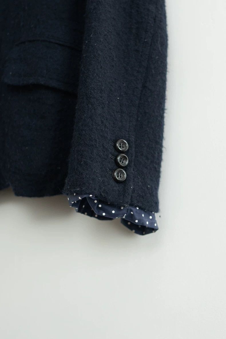 Comme des Garcons Comme des Garcons Navy blue felted wool lapel single-breas Size S / US 4 / IT 40 - 6 Thumbnail