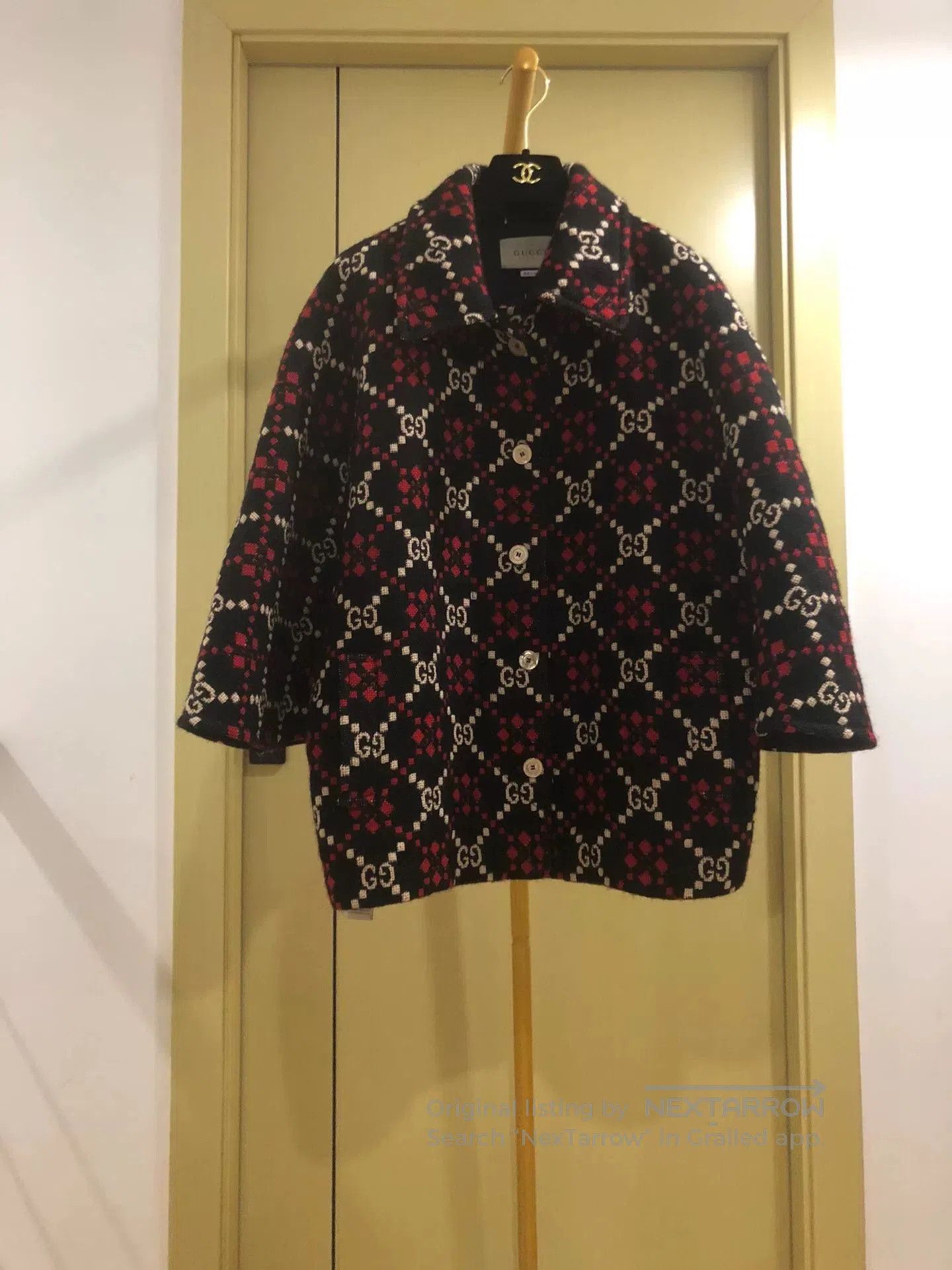 Gucci Gucci Red Black Diamond Pattern Coat. Size US M / EU 48-50 / 2 - 1 Thumbnail